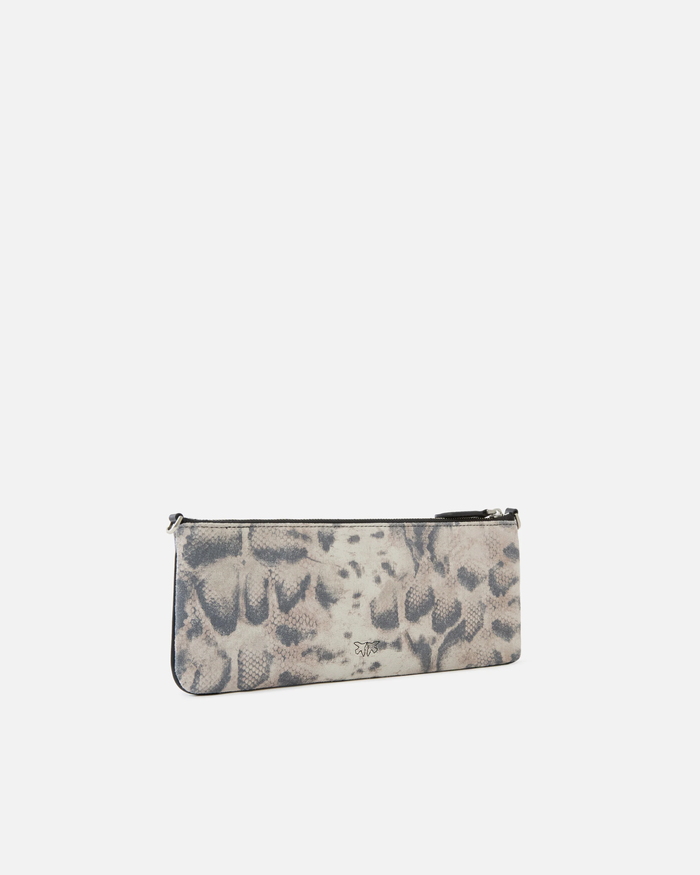 Pochette a spalla media New Horizontal in suede stampa pitone - Image 2