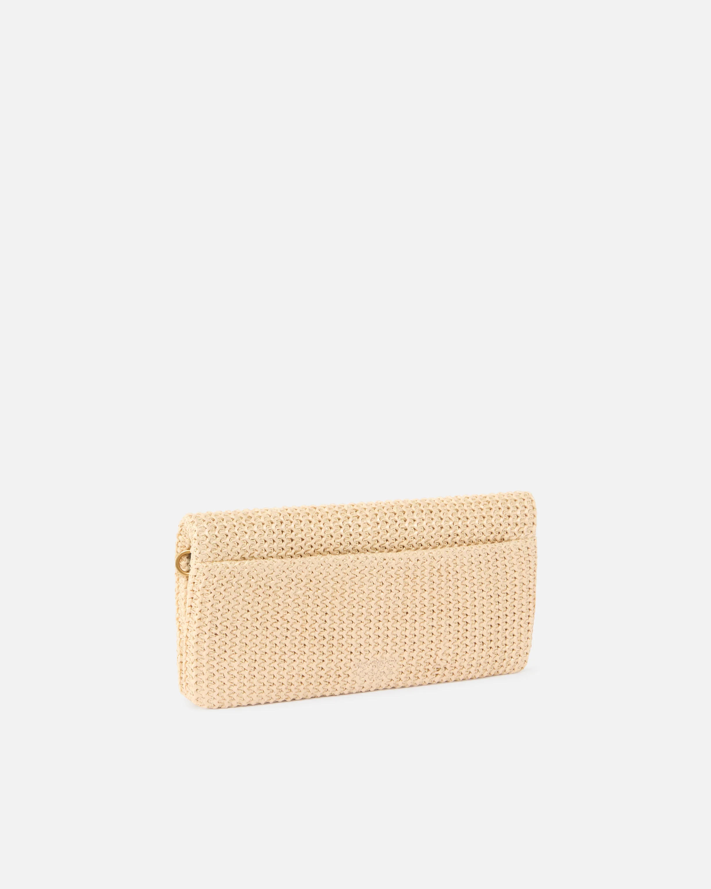 Pochette a tracolla media Love Bag Click Soft Horizontal Classic in rafia - Image 2
