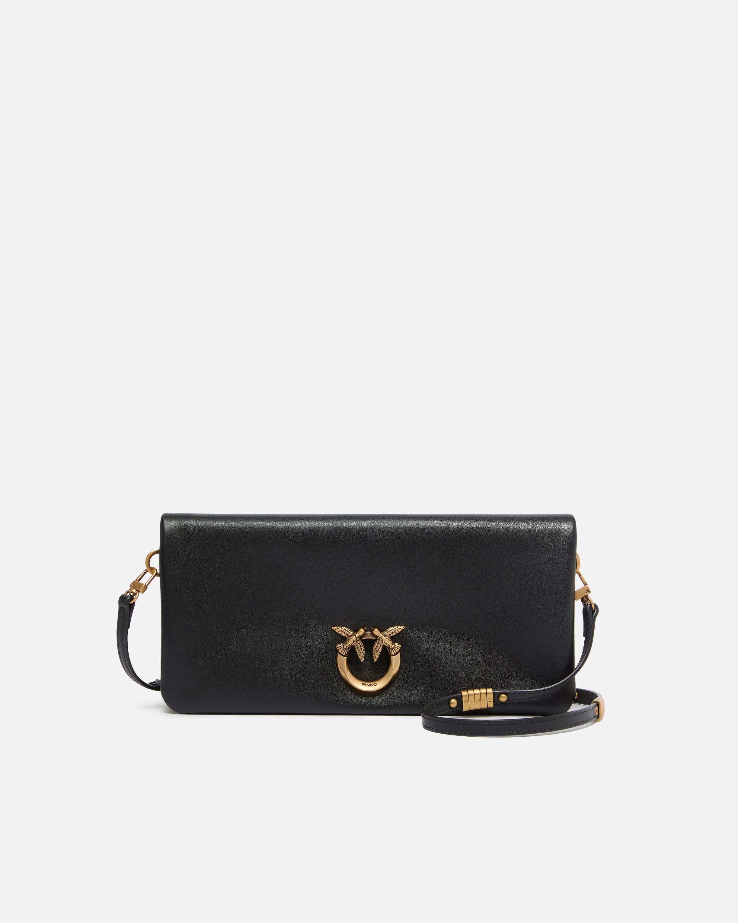 Pochette a tracolla media Love Bag Click Soft Horizontal in pelle
