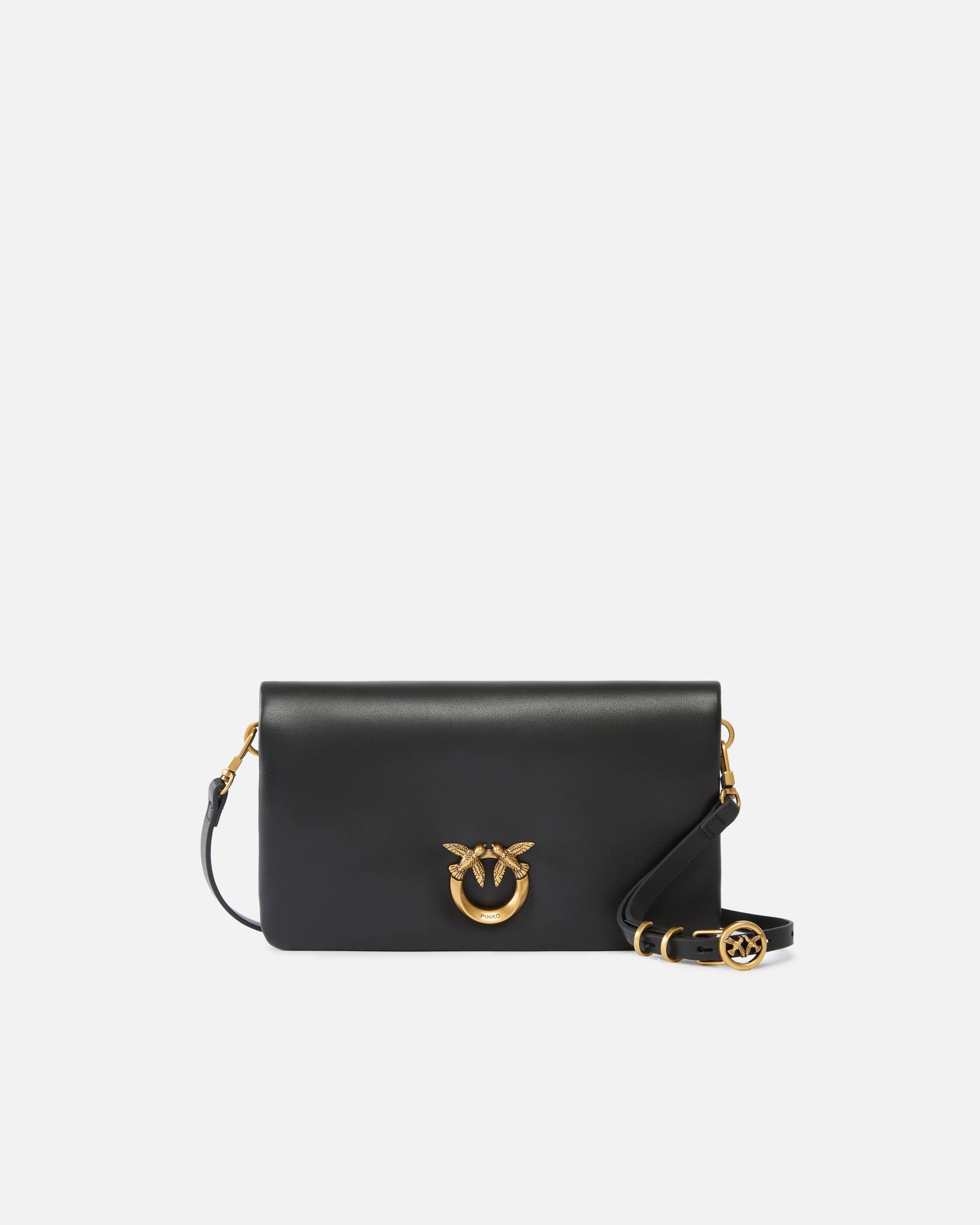 Pochette a tracolla piccola Love Bag Click Soft Horizontal Mini in pelle
