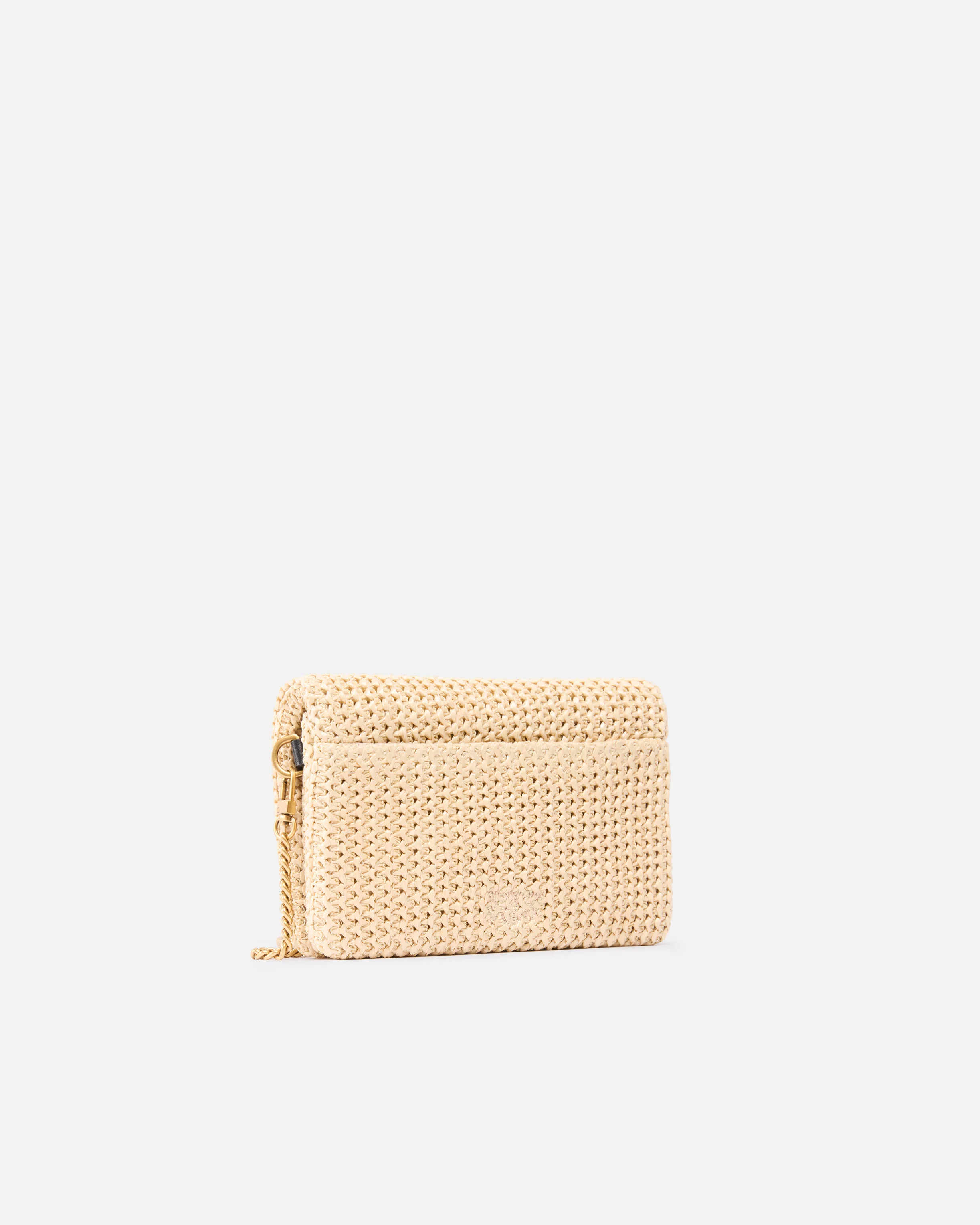 Pochette a tracolla piccola Love Bag Click Soft Horizontal Mini in rafia - Image 2