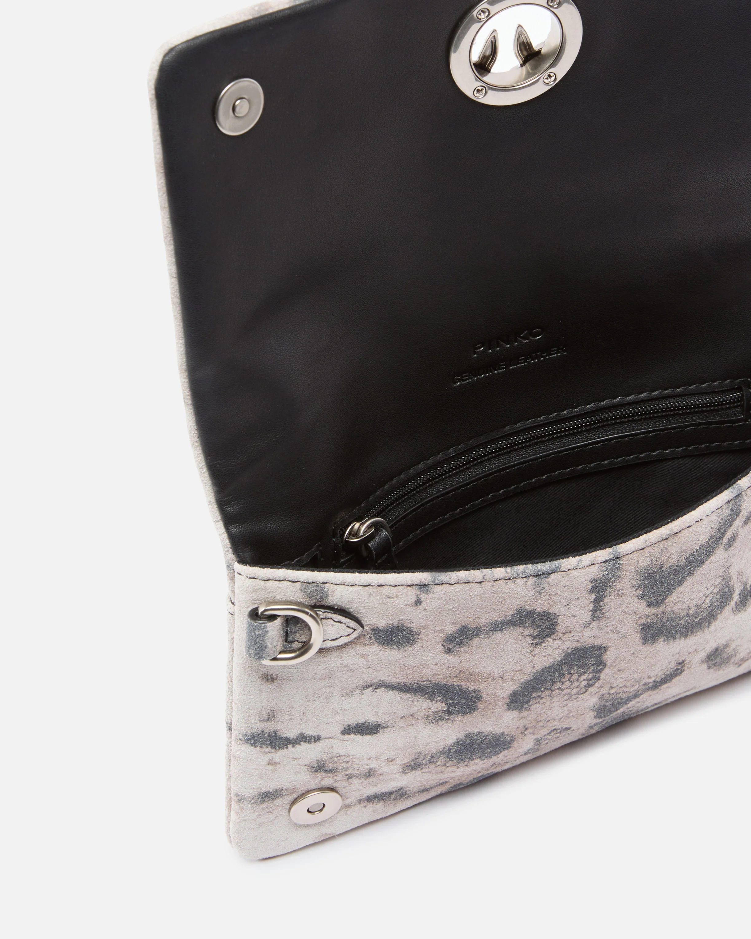 Pochette a tracolla piccola Love Bag Click Soft Horizontal Mini in suede stampa pitone - Image 4
