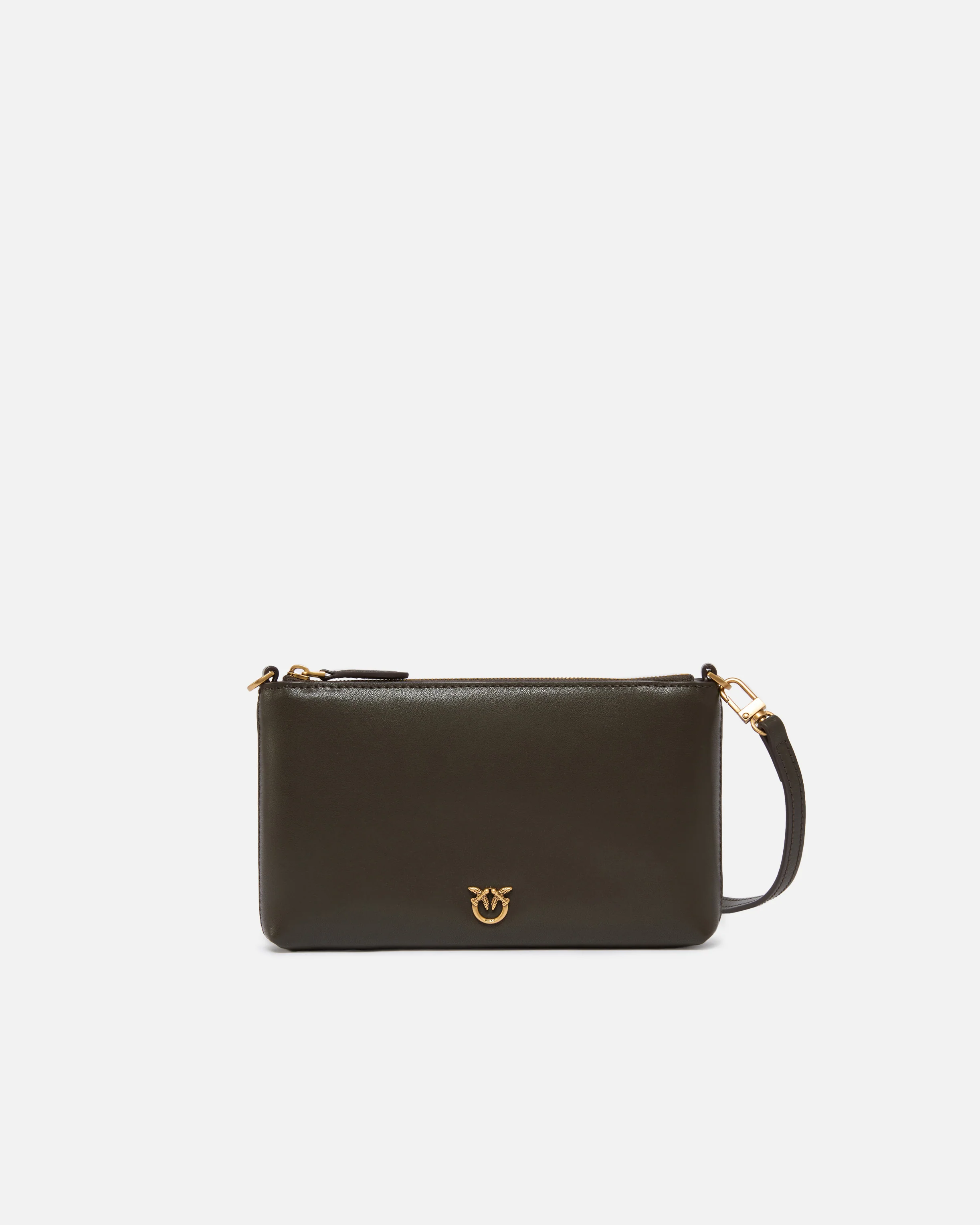 Pochette piatta in pelle con logo Love Birds
