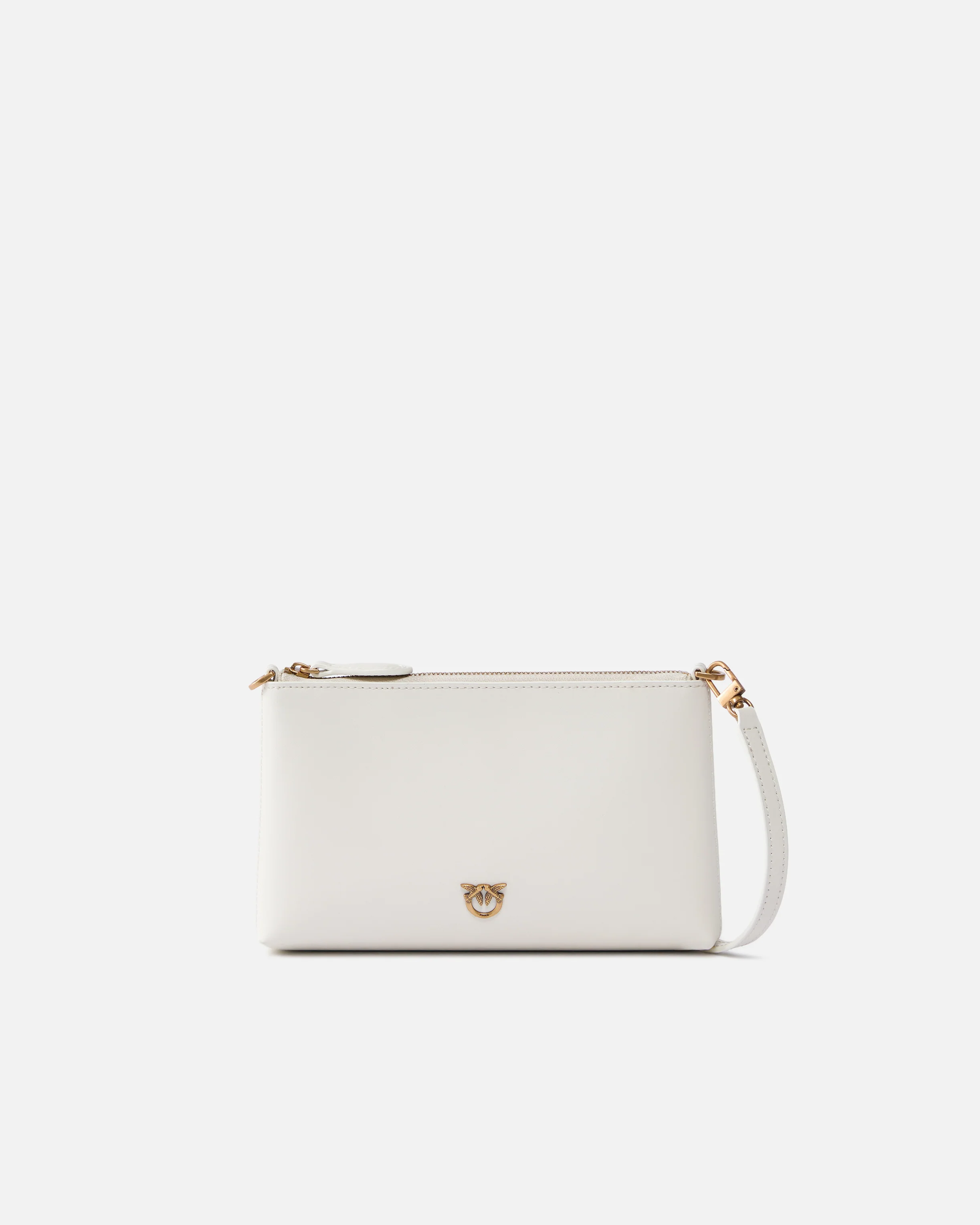 Pochette piatta in pelle con logo Love Birds