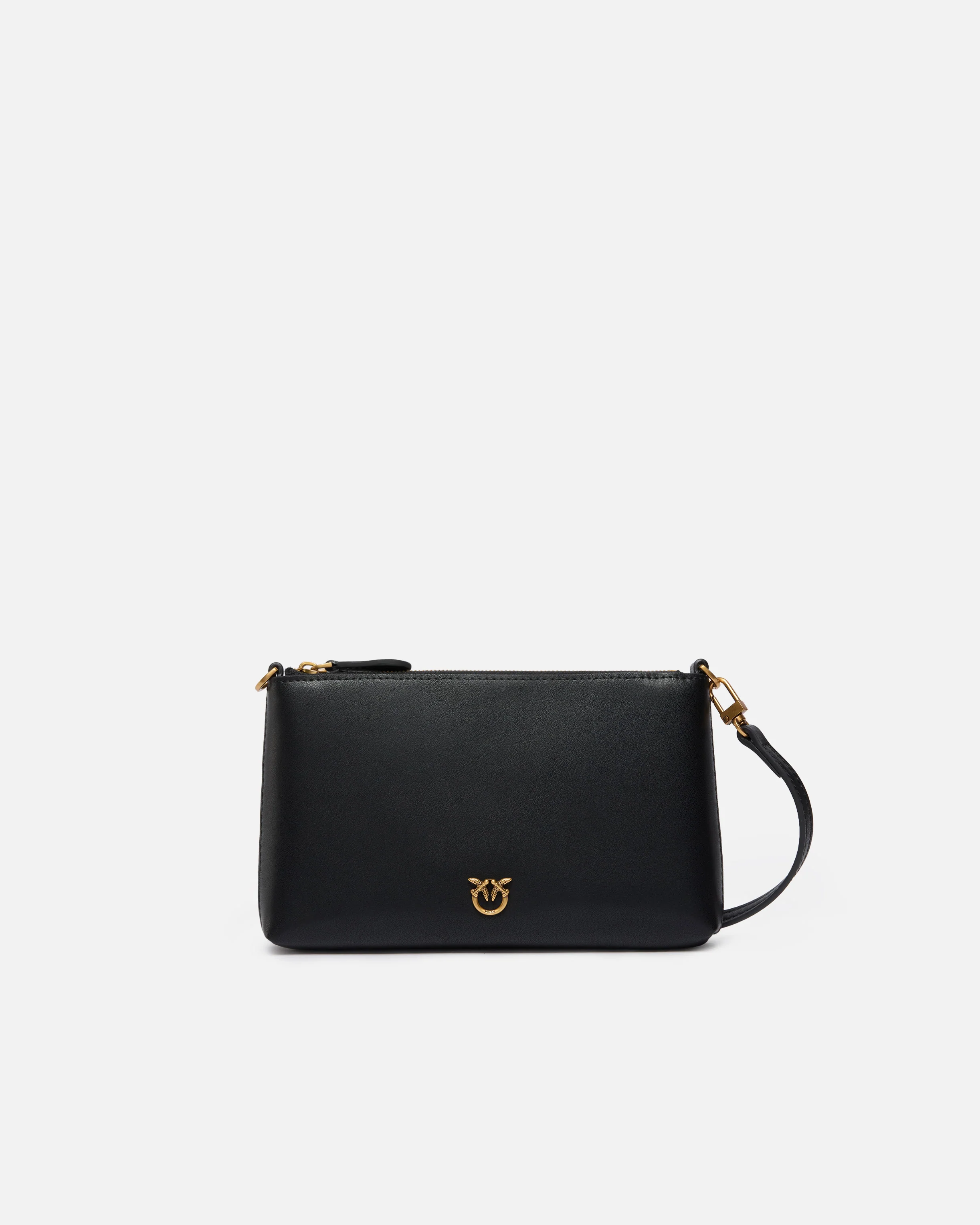 Pochette piatta in pelle con logo Love Birds