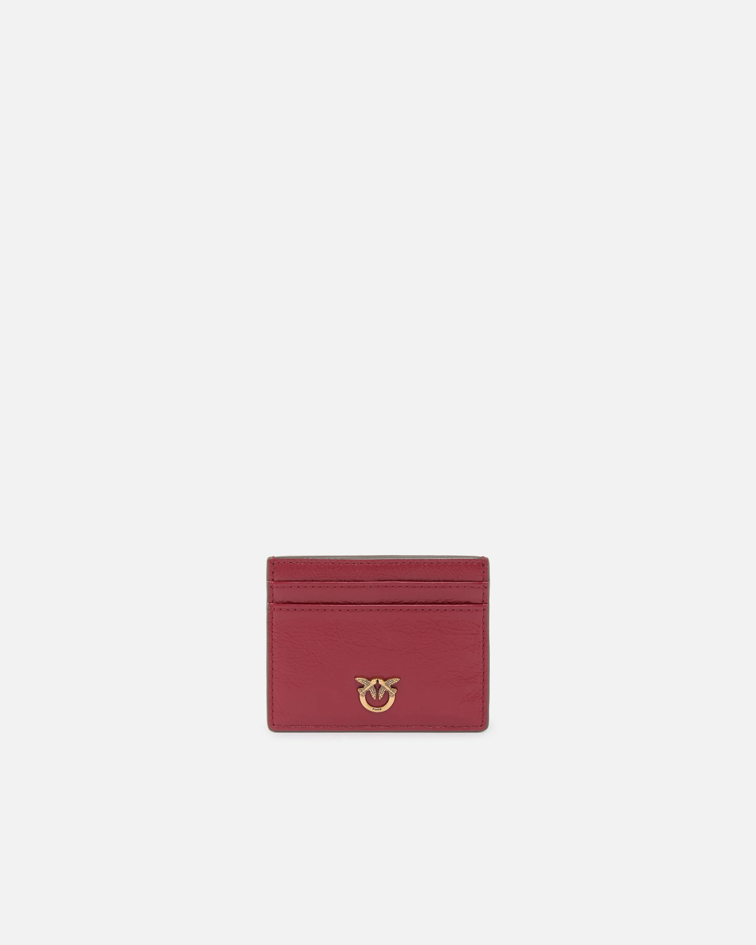 Portacarte in pelle shiny con logo