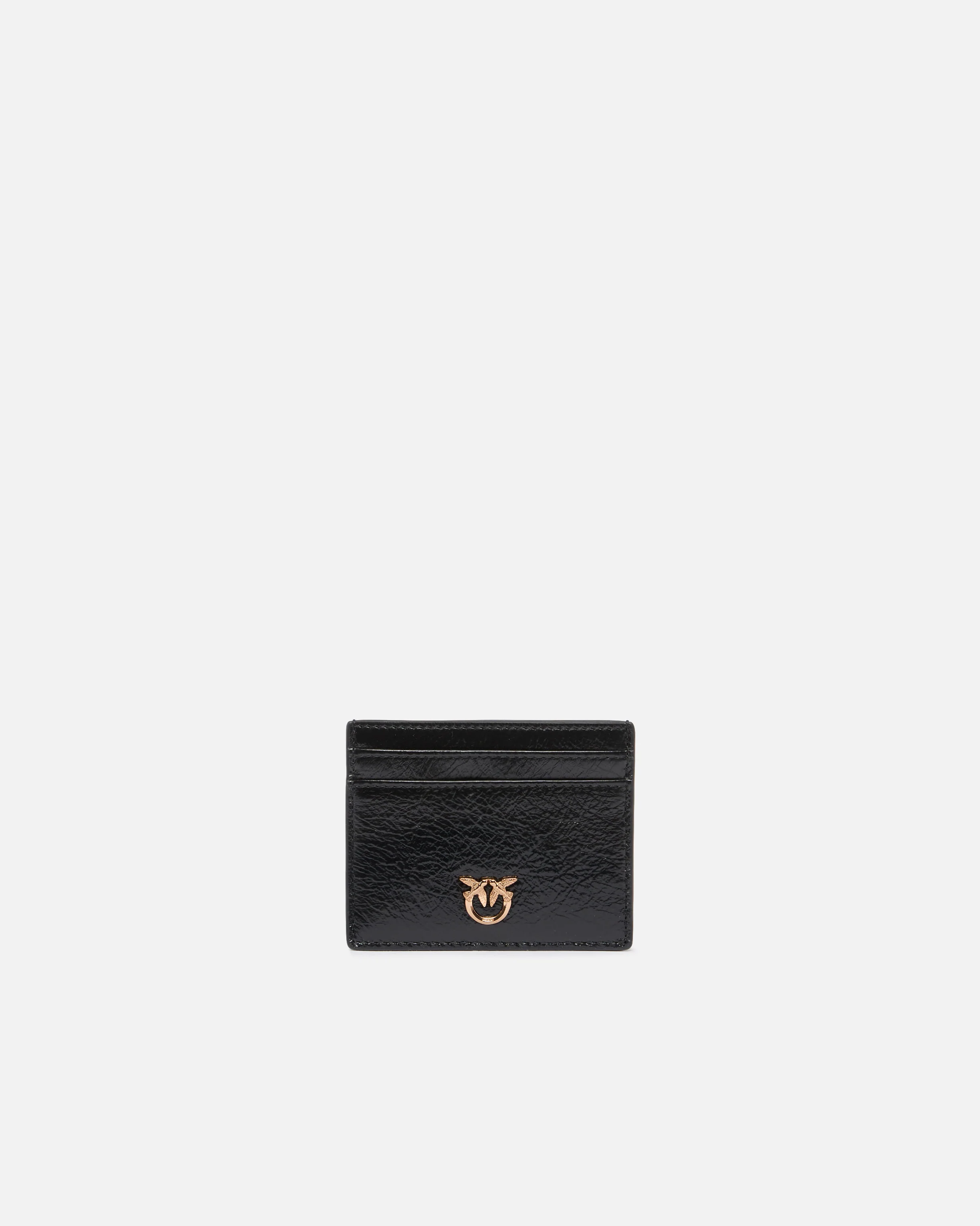 Portacarte in pelle shiny con logo