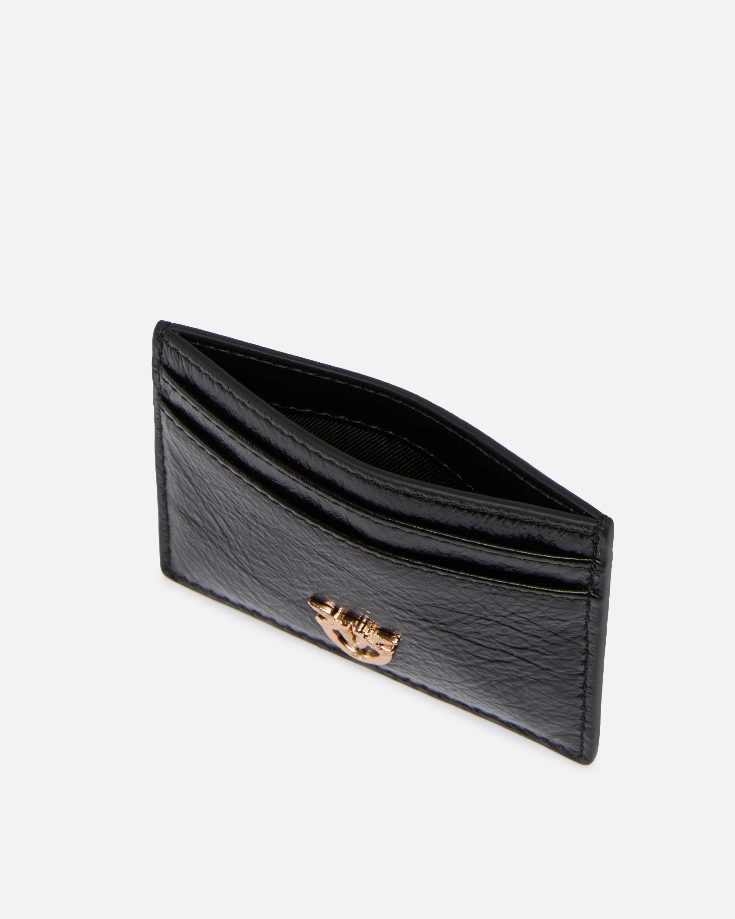 Portacarte in pelle shiny con logo - Image 3