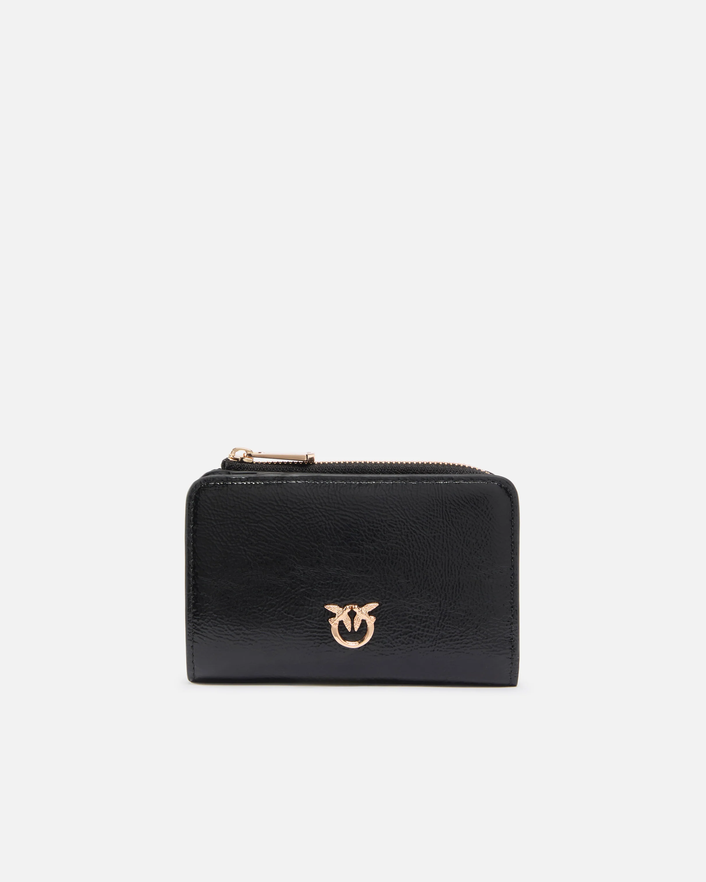 Portafoglio mini in pelle shiny con Love Birds