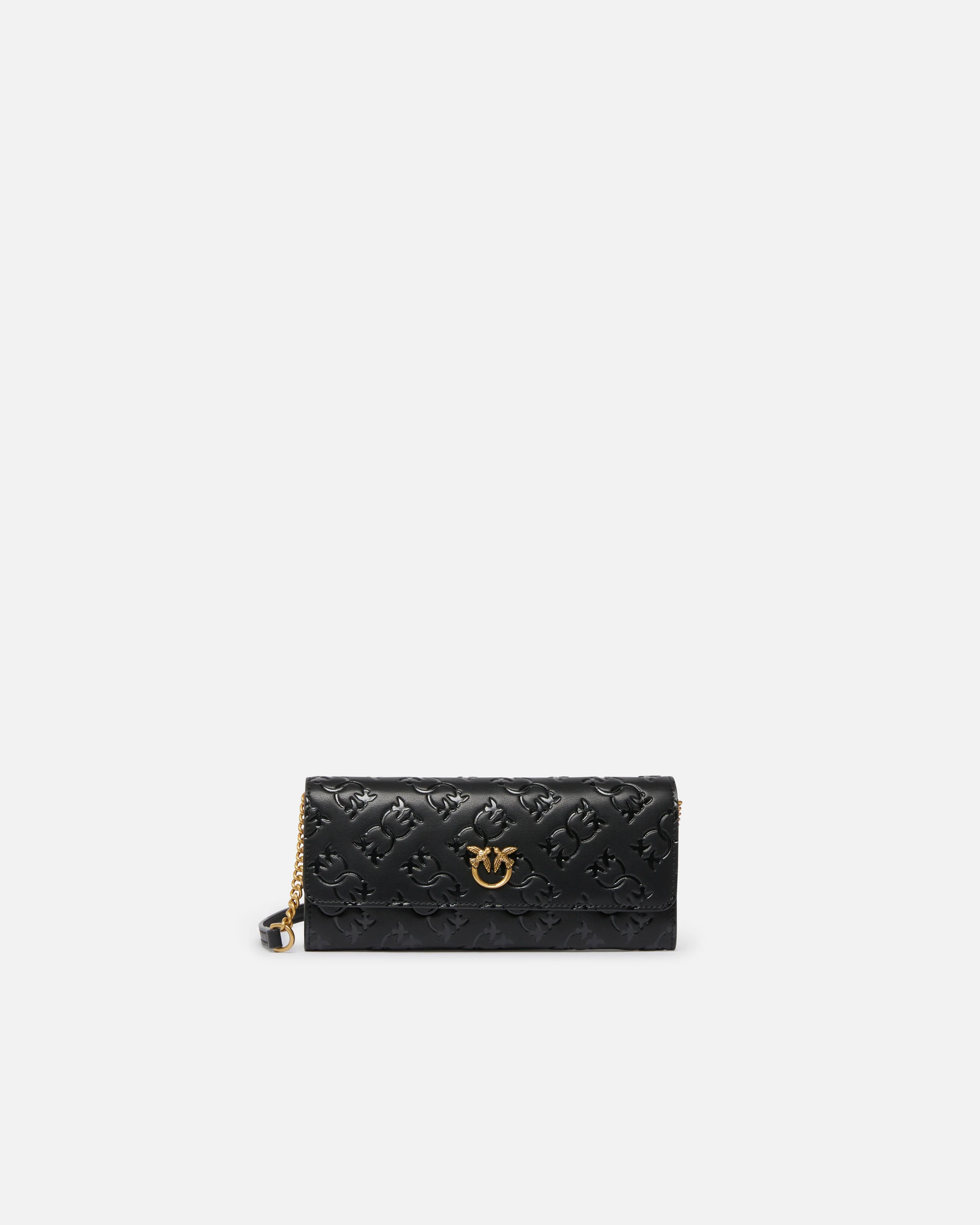 Portafoglio rettangolare in pelle Monogram con tracolla