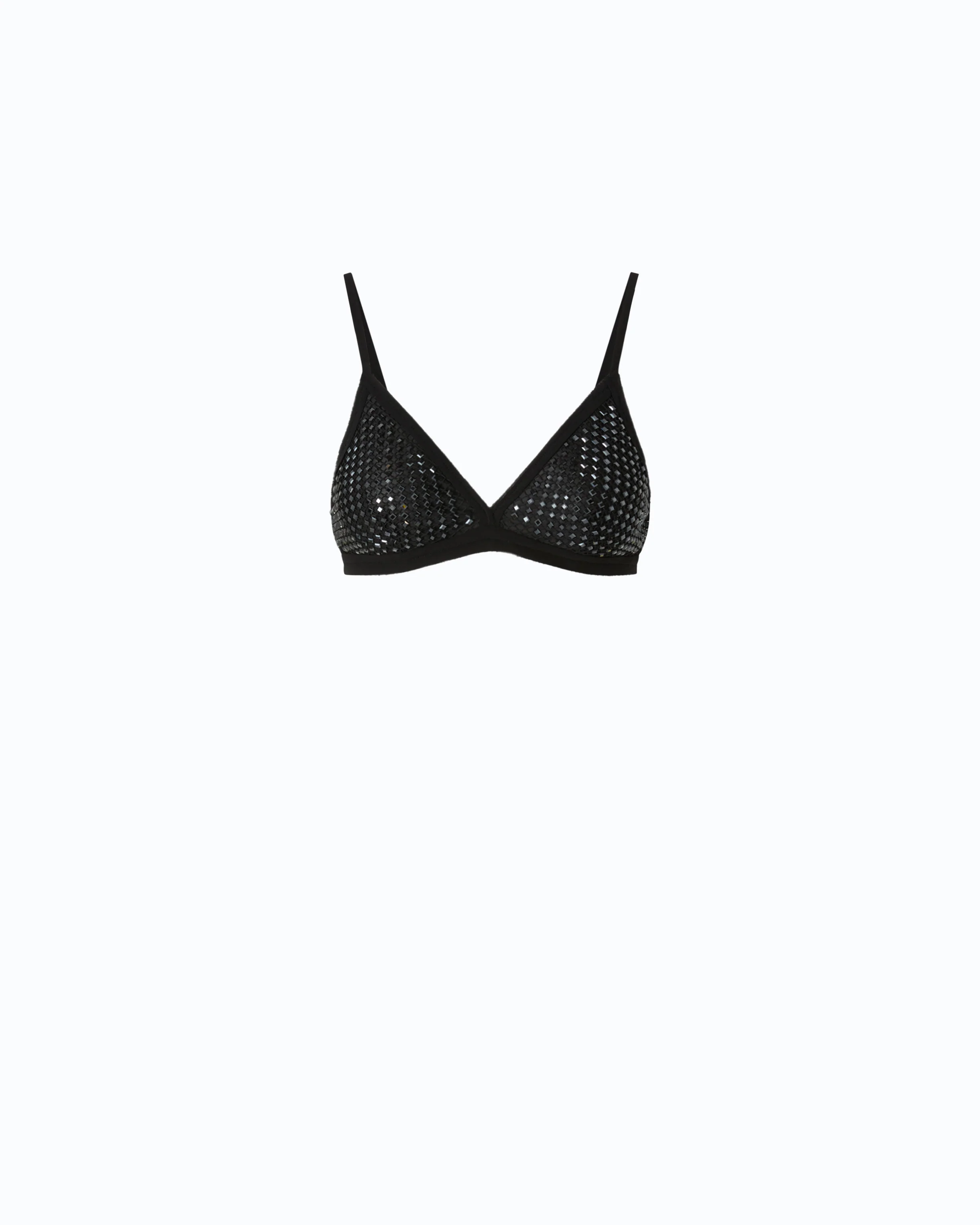 Reggiseno effetto rete con strass