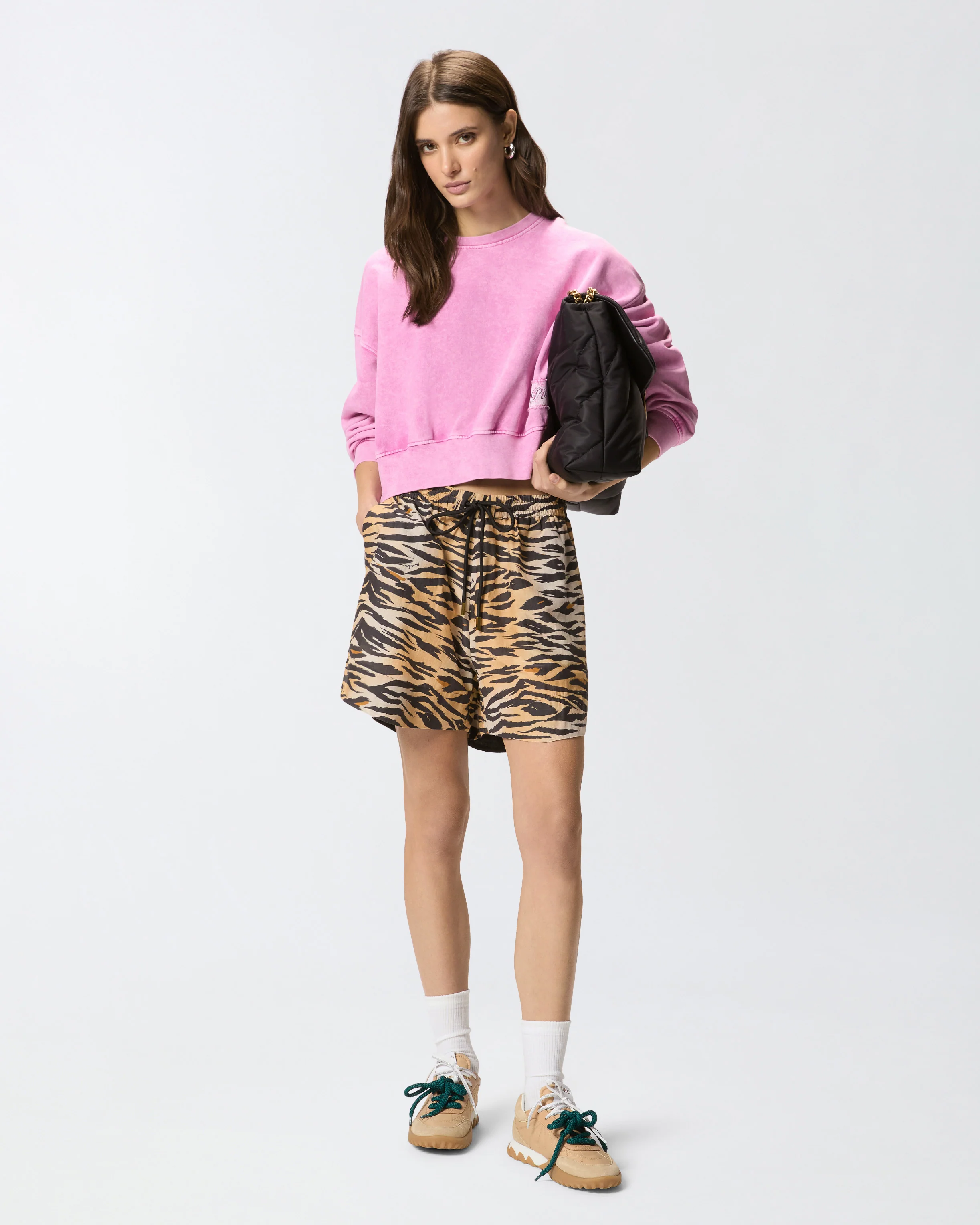 Shorts con stampa tigrata