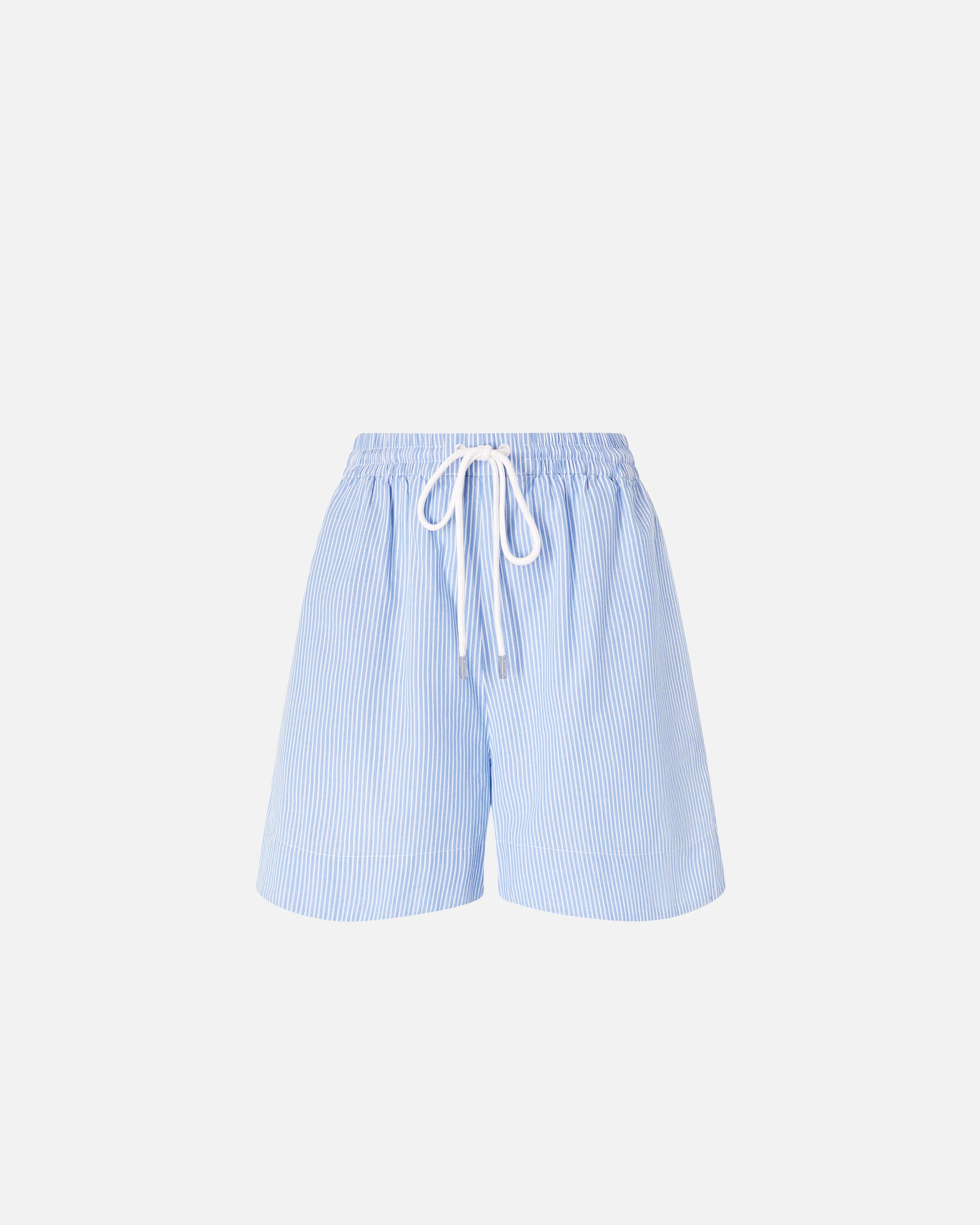 Shorts in cotone a righe con elastico in vita - Image 5