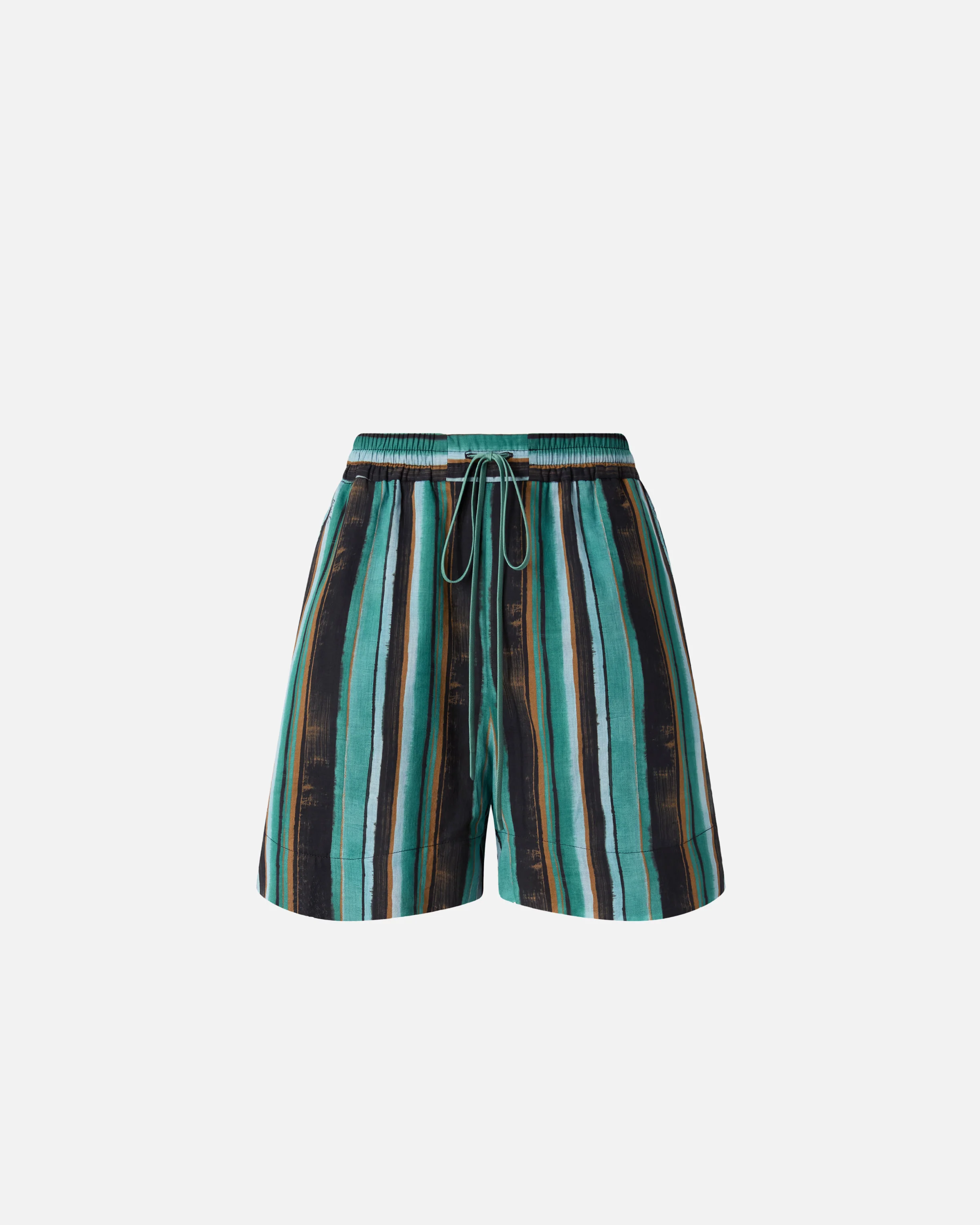 Shorts in cotone con righe effetto pennellato - Image 5