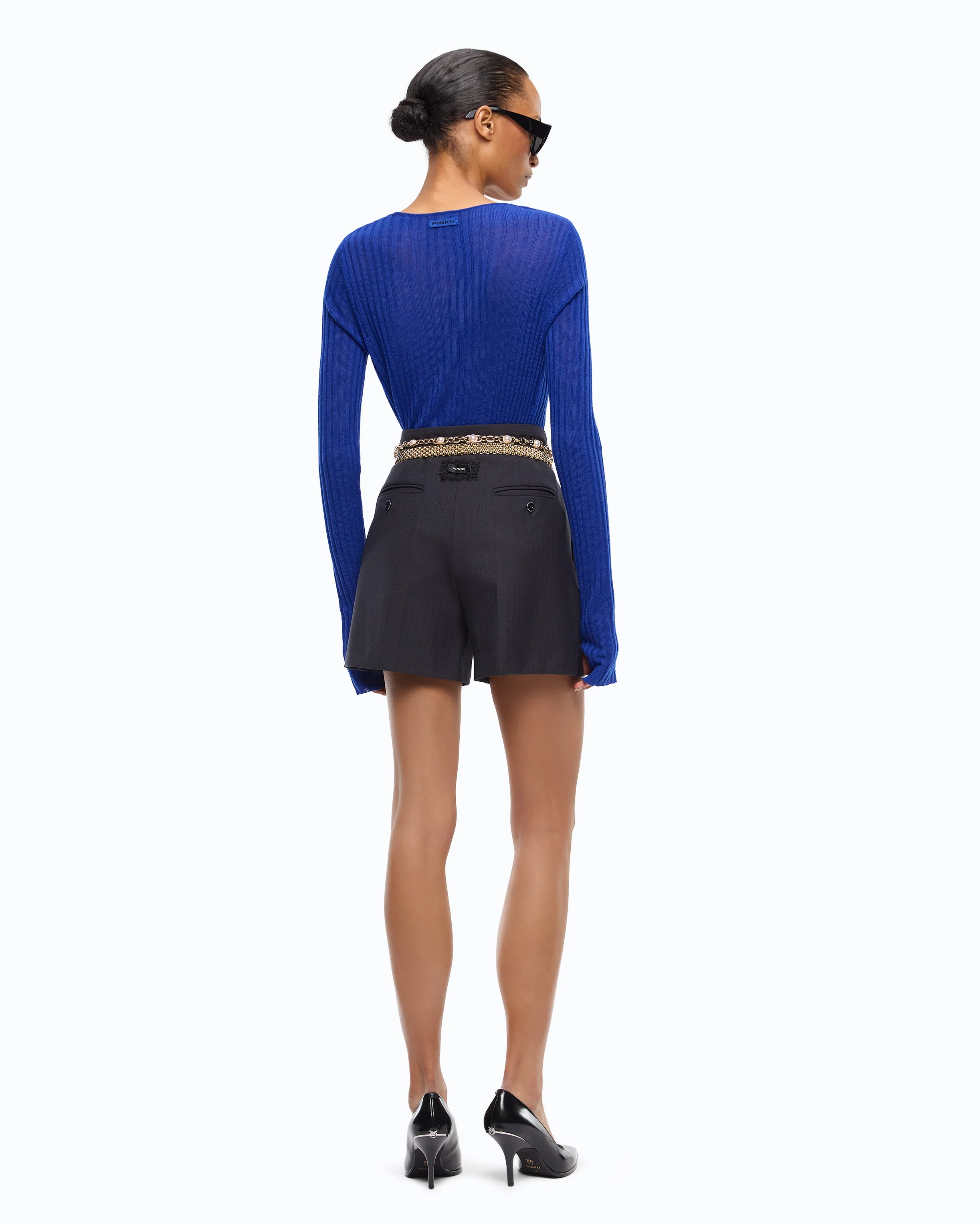 Shorts sartoriali in misto lana stretch - Image 4