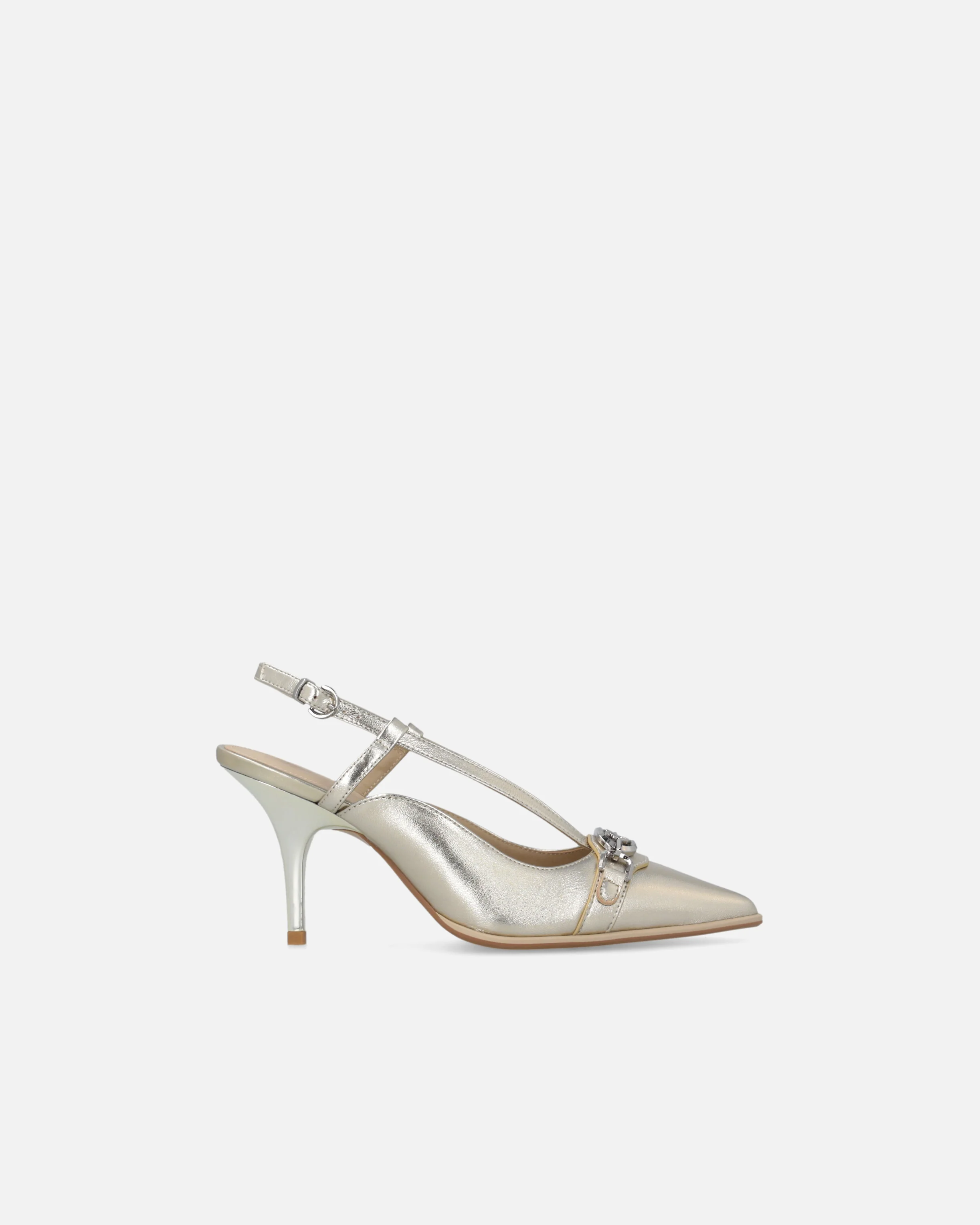 Slingback in nappa laminata