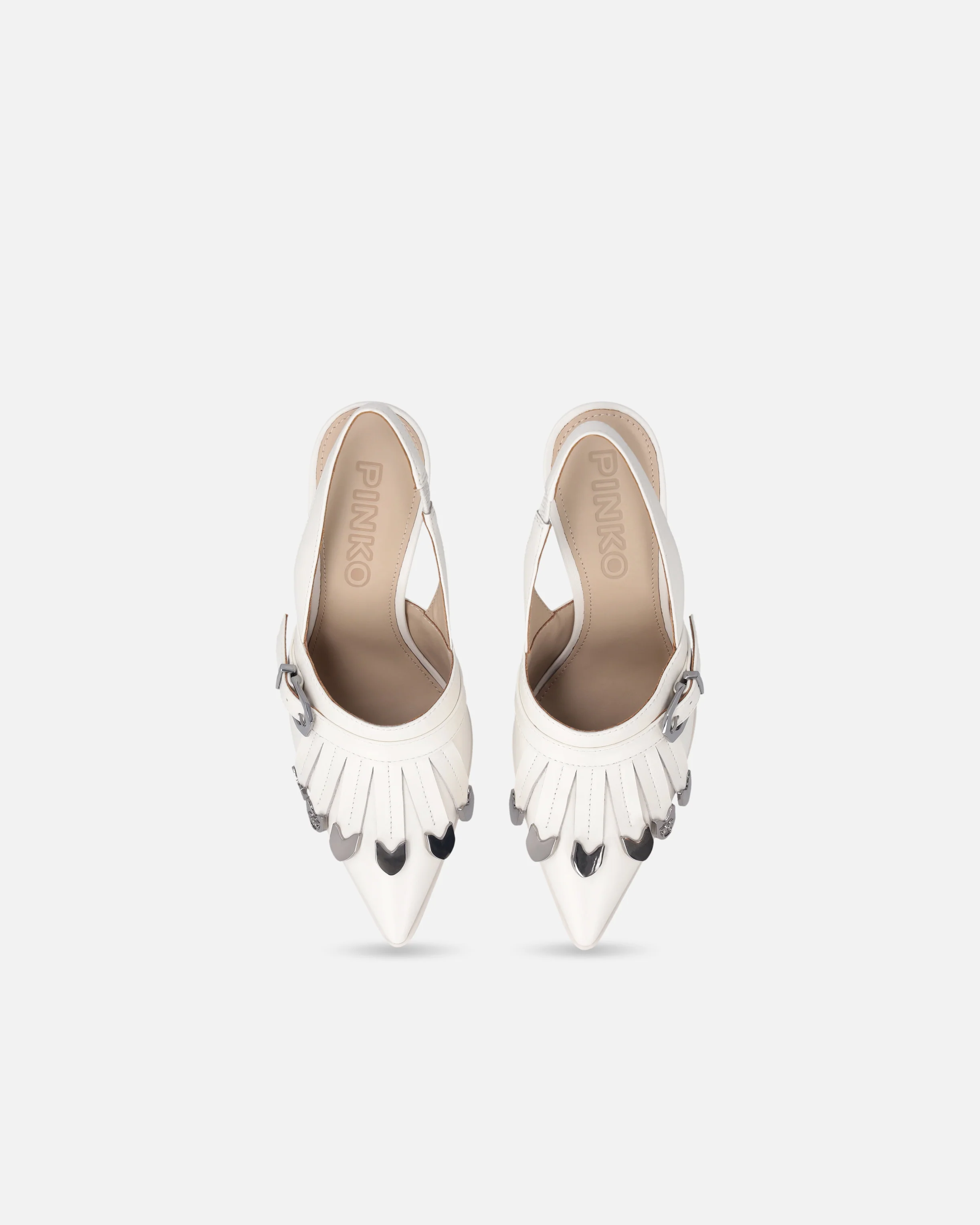 Slingback in pelle con dettagli selleria - Image 9