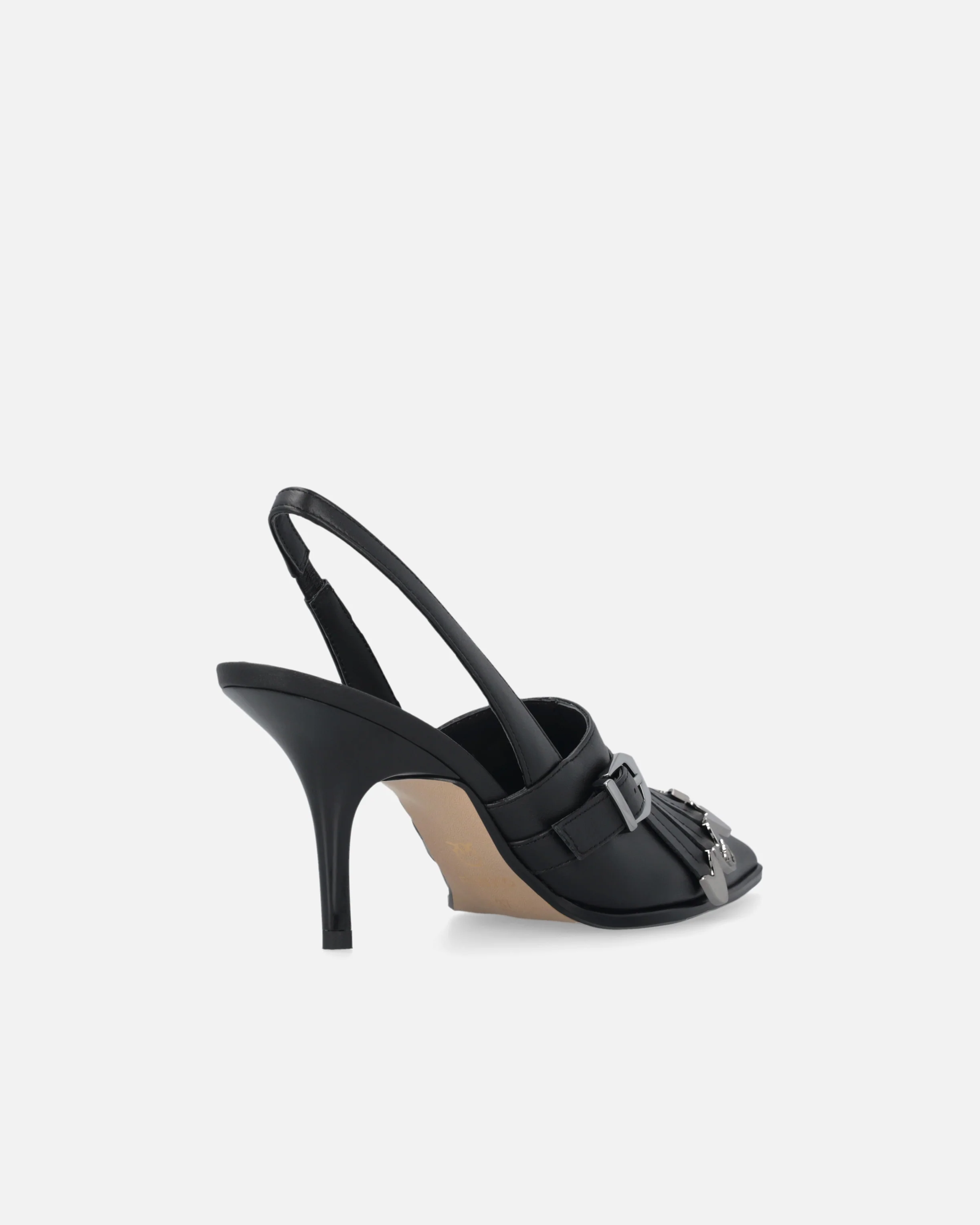 Slingback in pelle con dettagli selleria - Image 3