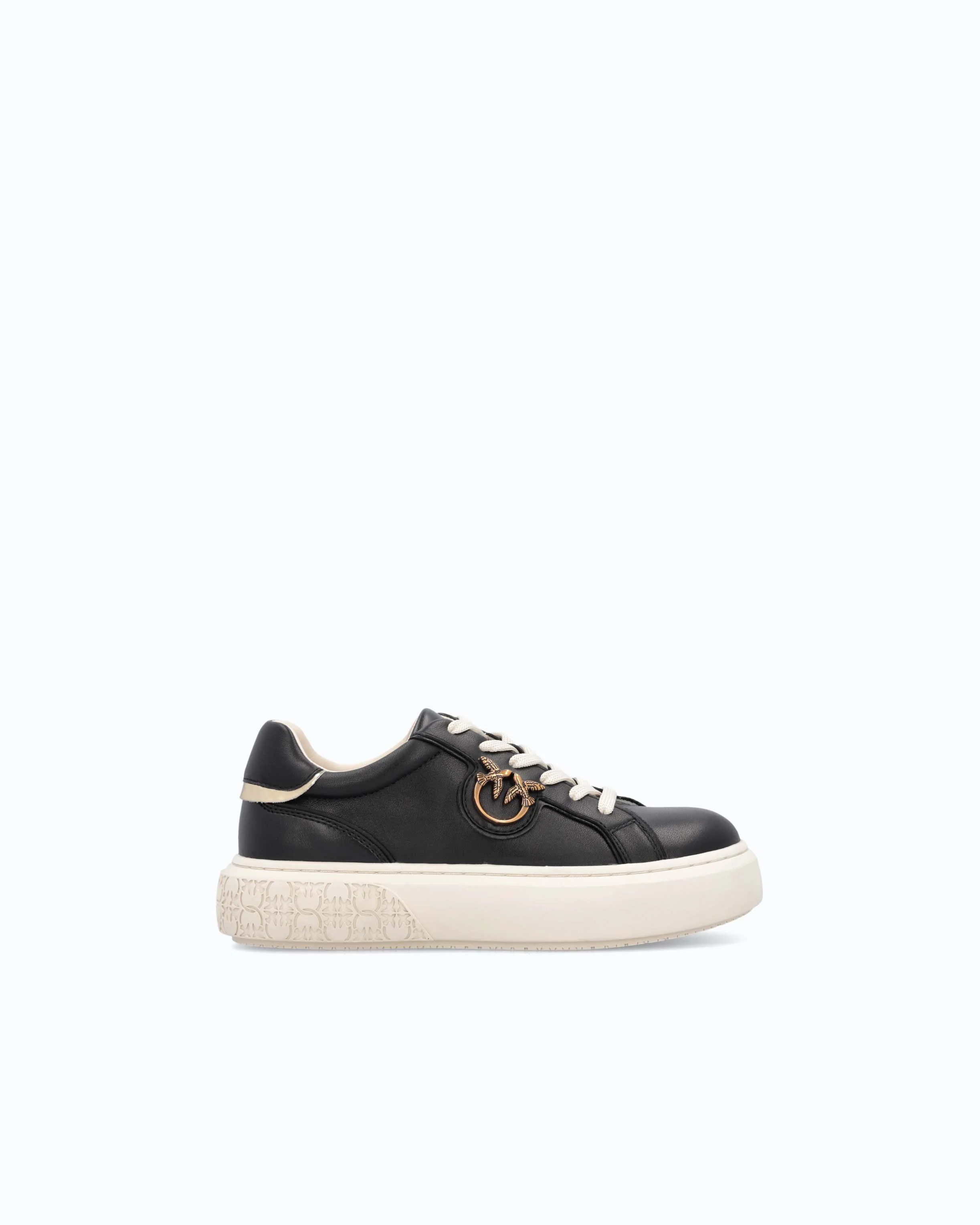 Sneakers flatform con suola alta e logo in metallo