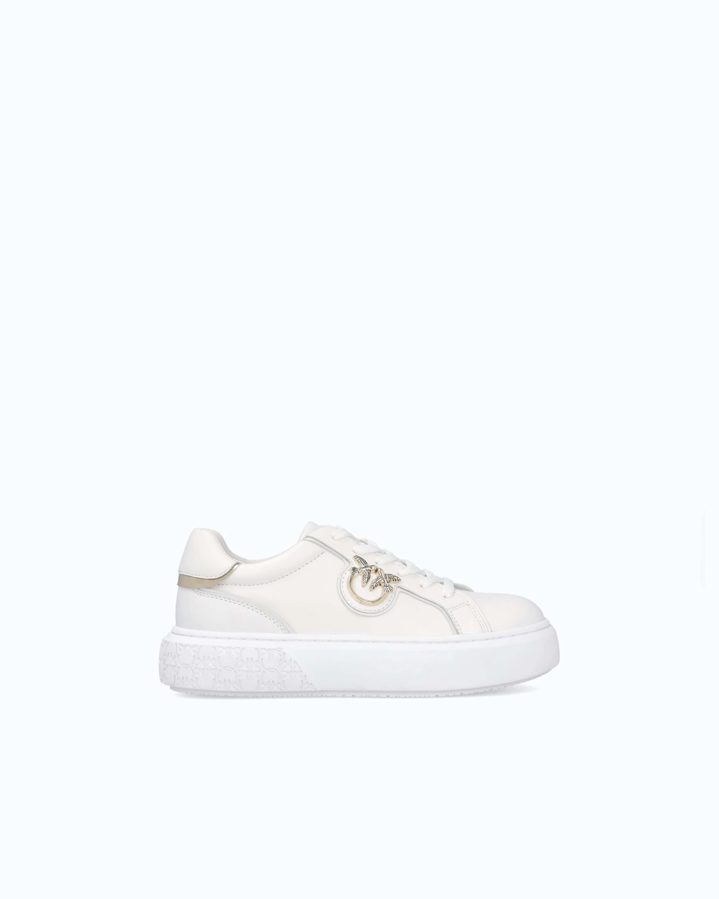 Sneakers flatform con suola alta e logo in metallo