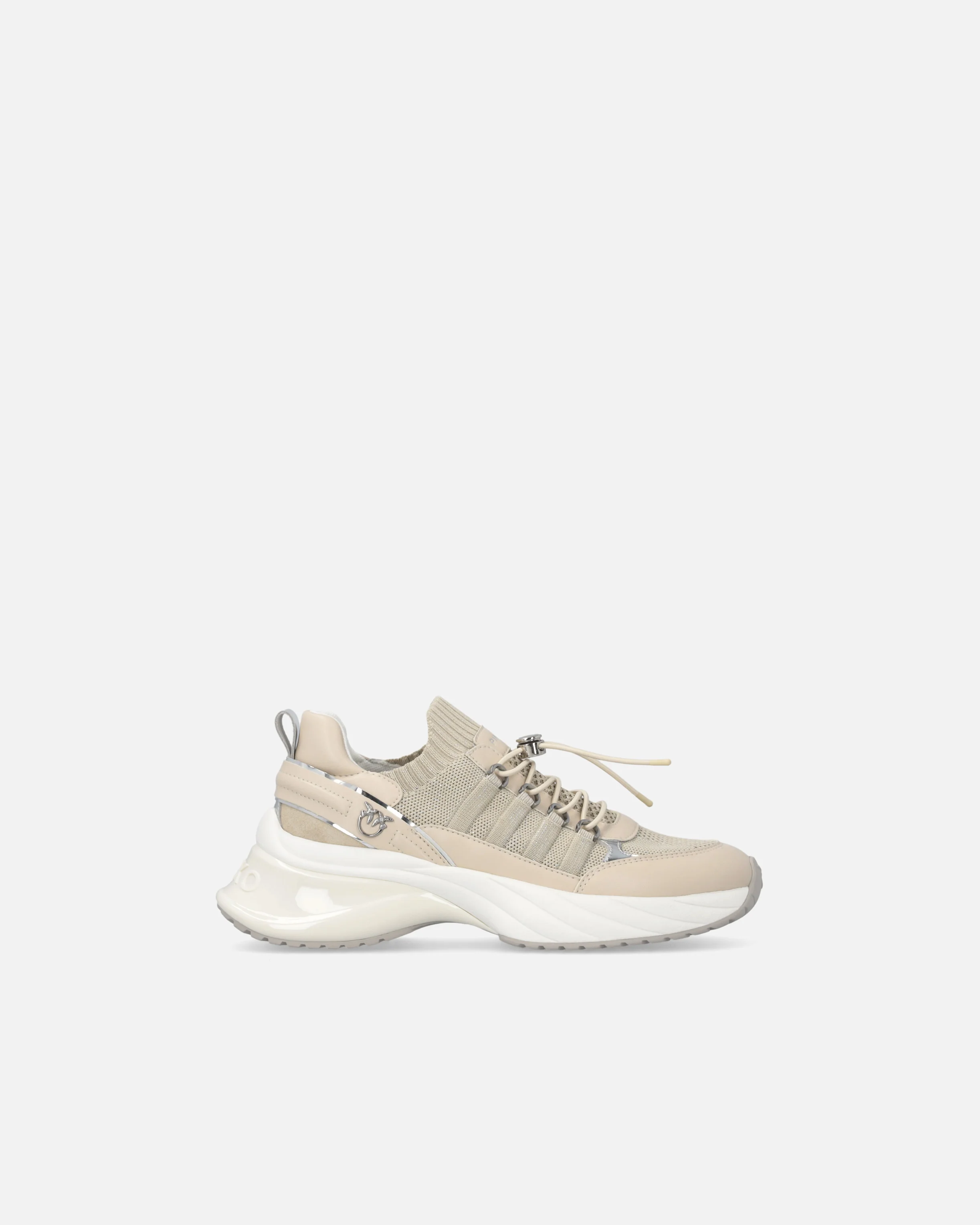 Sneakers in maglia con lacci e fermacorda