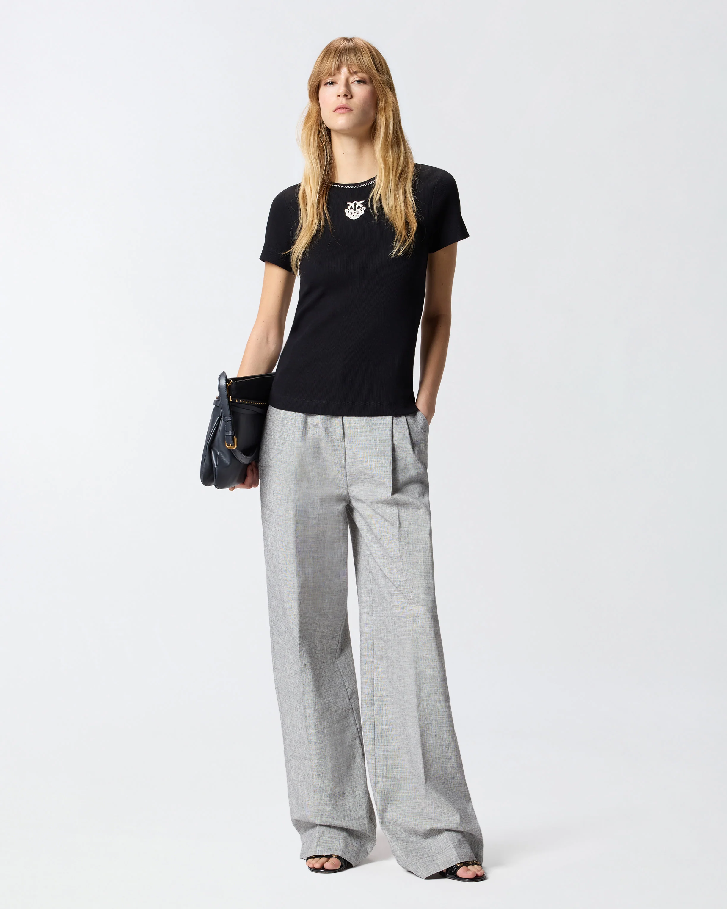 T-shirt a costine con ricamo Love Birds - Image 2