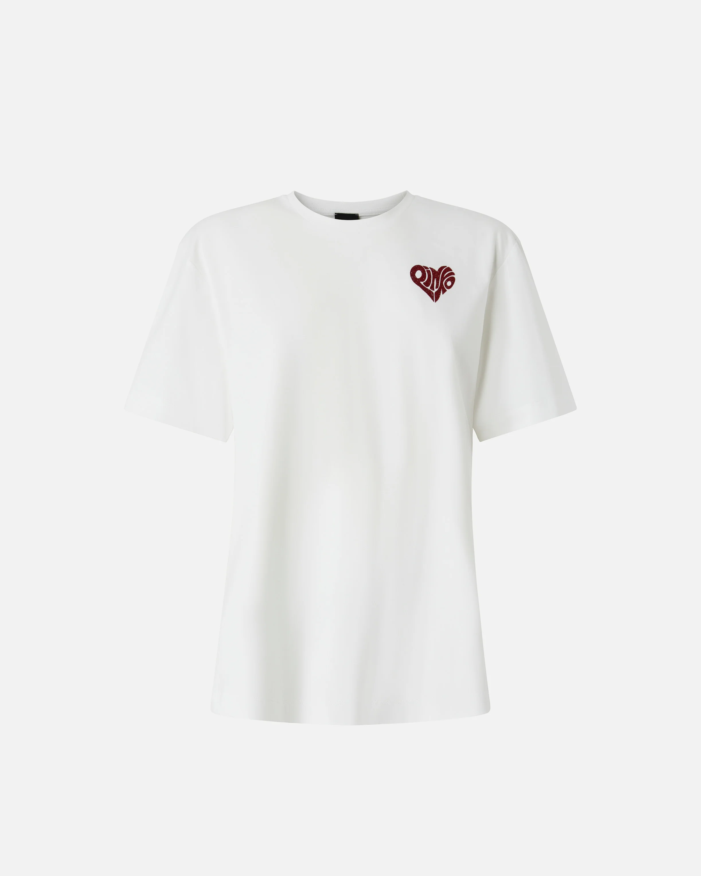 T-shirt con lettering Amore in strass - Image 5
