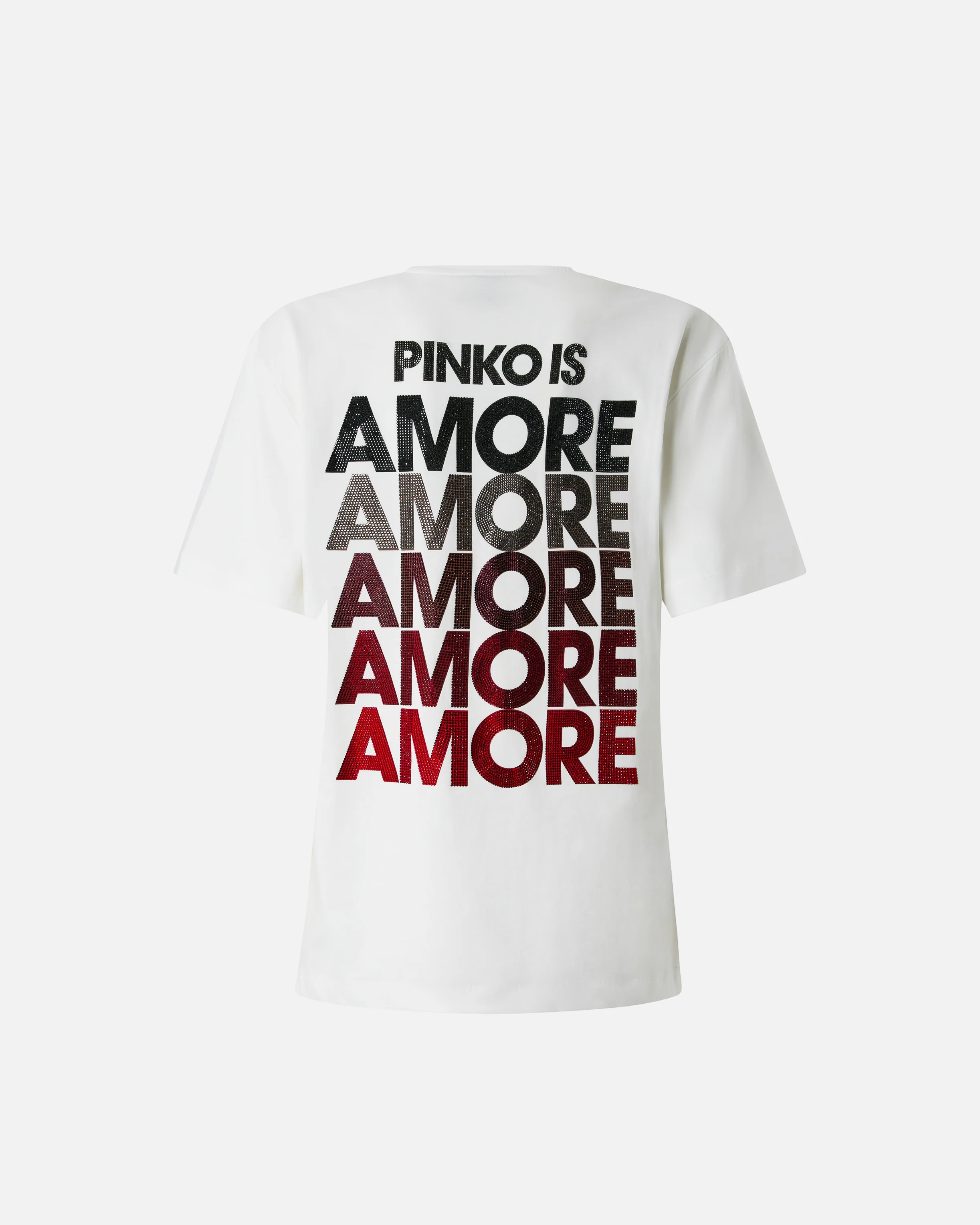 T-shirt con lettering Amore in strass - Image 6