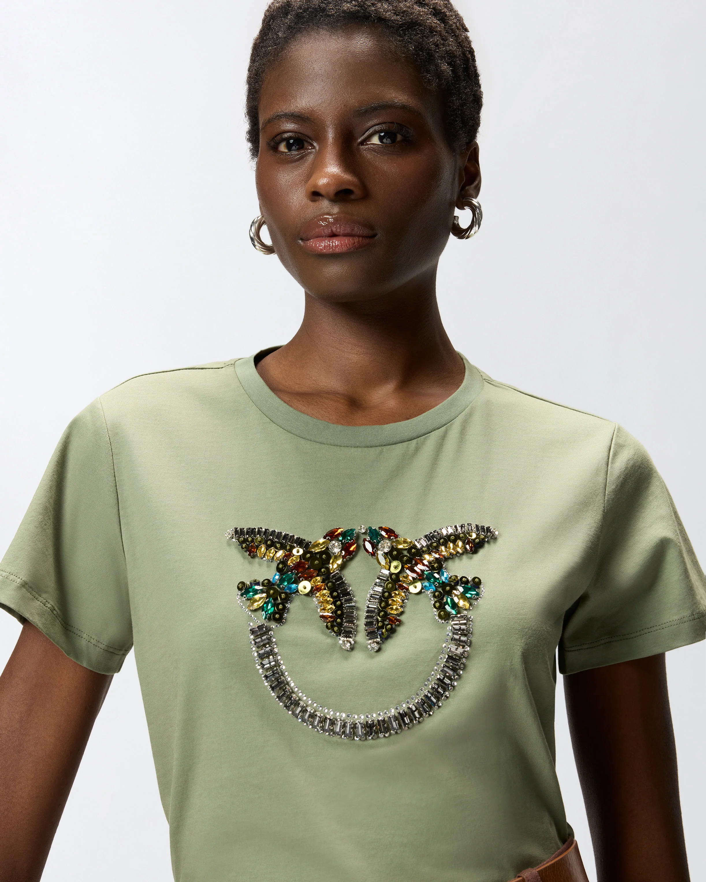 T-shirt con maxi ricamo gioiello Love Birds - Image 4