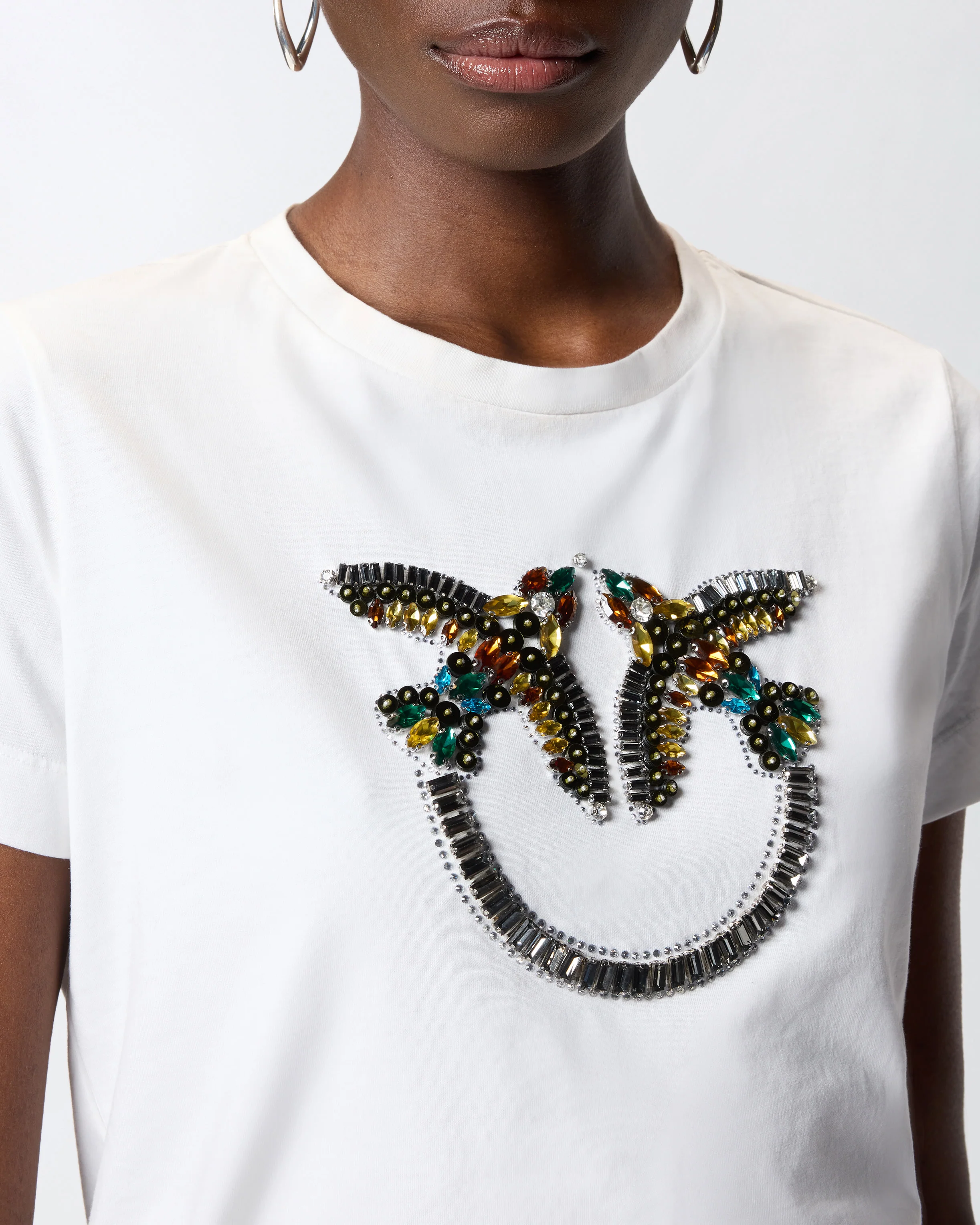 T-shirt con maxi ricamo gioiello Love Birds - Image 4