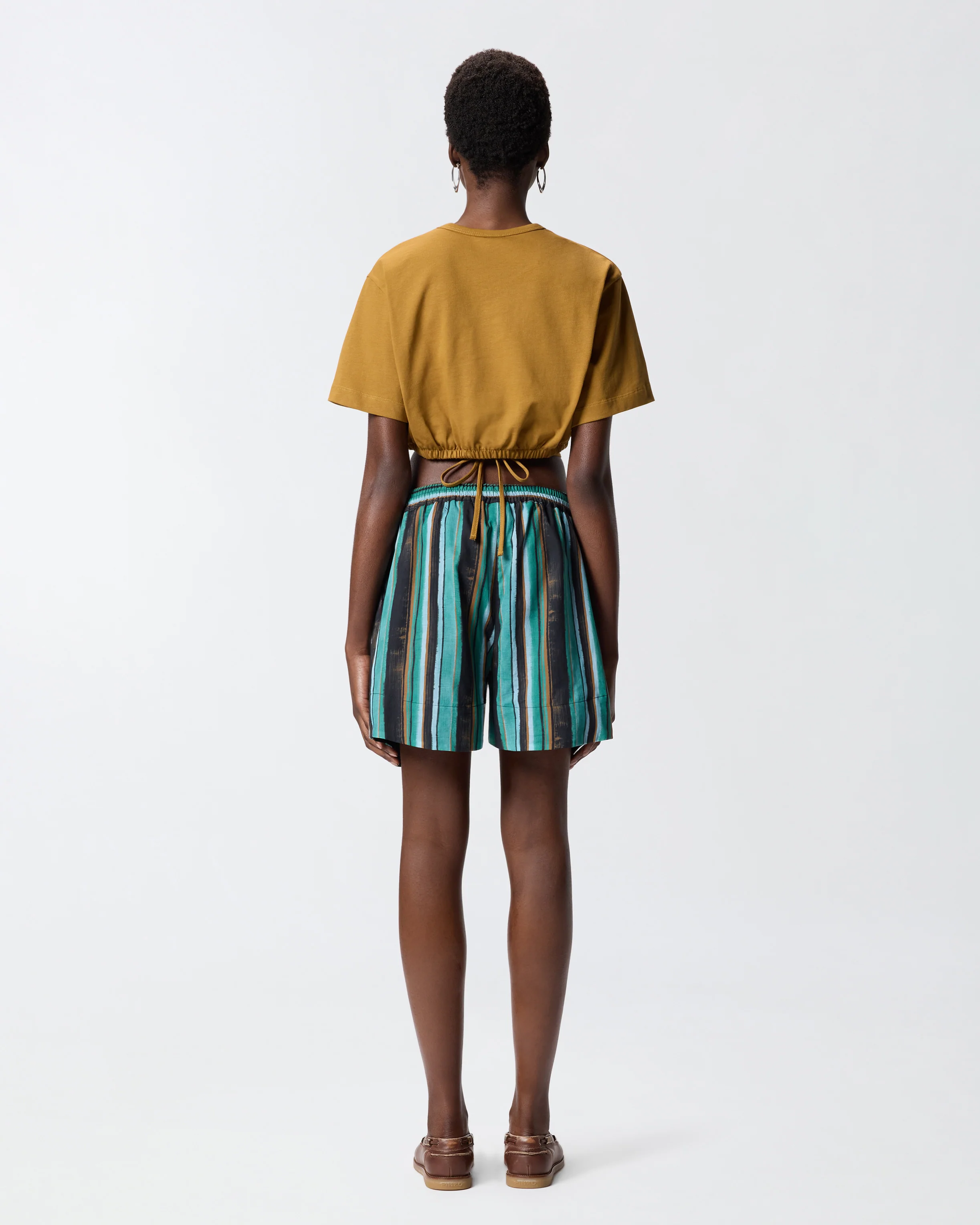 T-shirt cropped con laccio e dettagli texani - Image 3