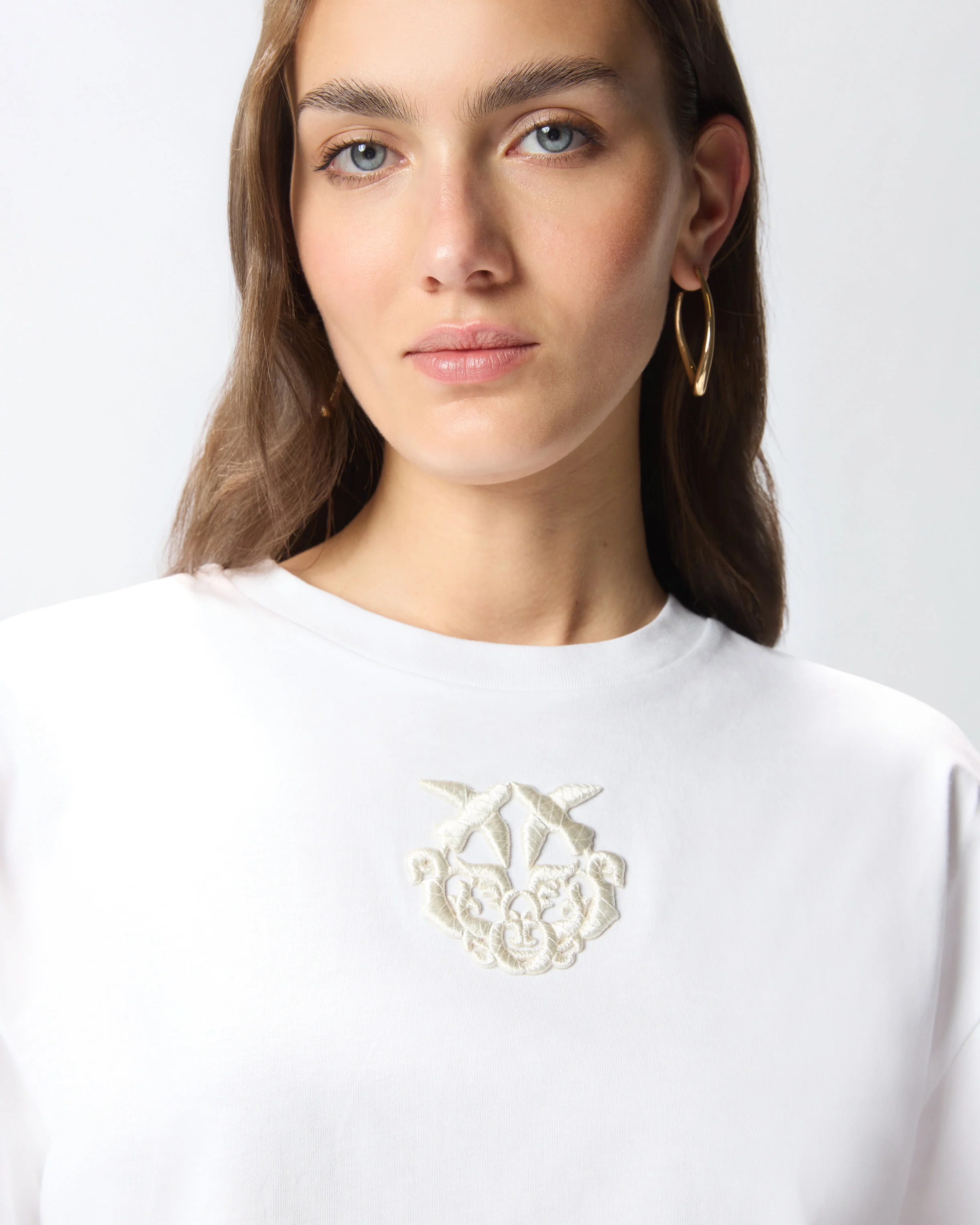 T-shirt cropped con ricamo Love Birds - Image 4