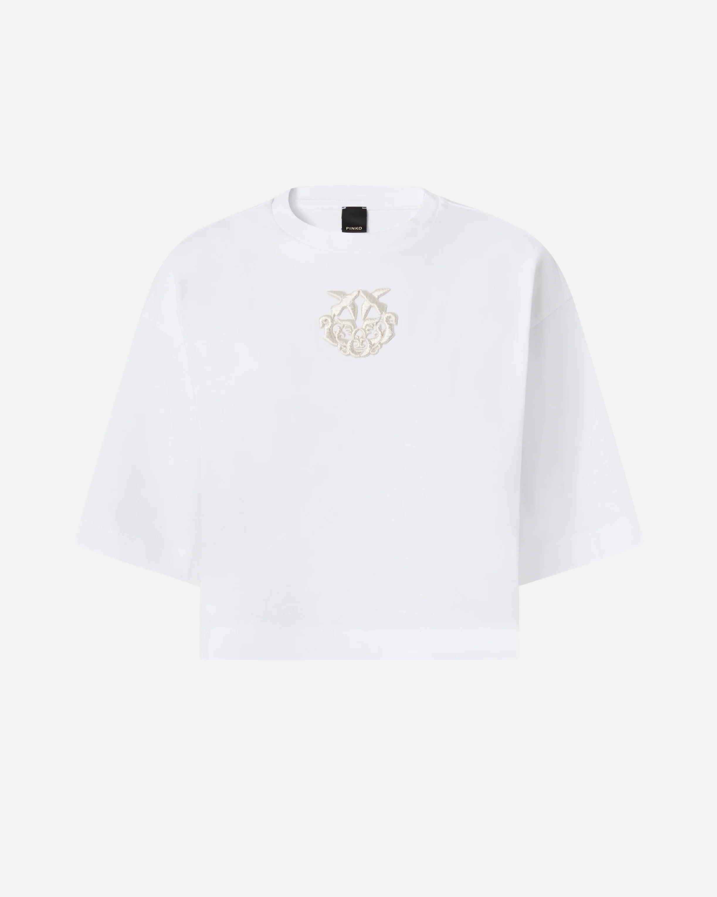 T-shirt cropped con ricamo Love Birds - Image 5