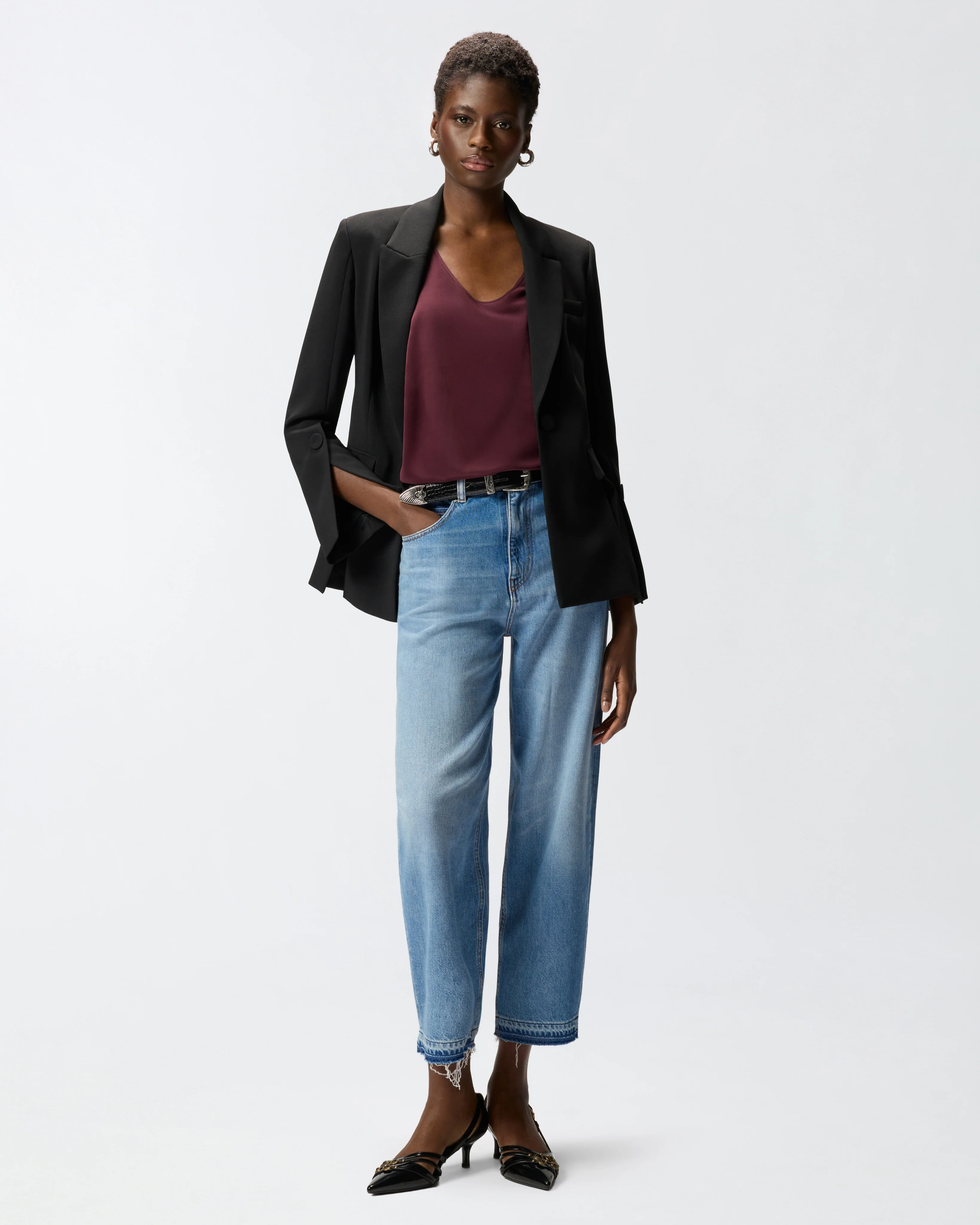 Top a canotta in seta sand wash - Image 2