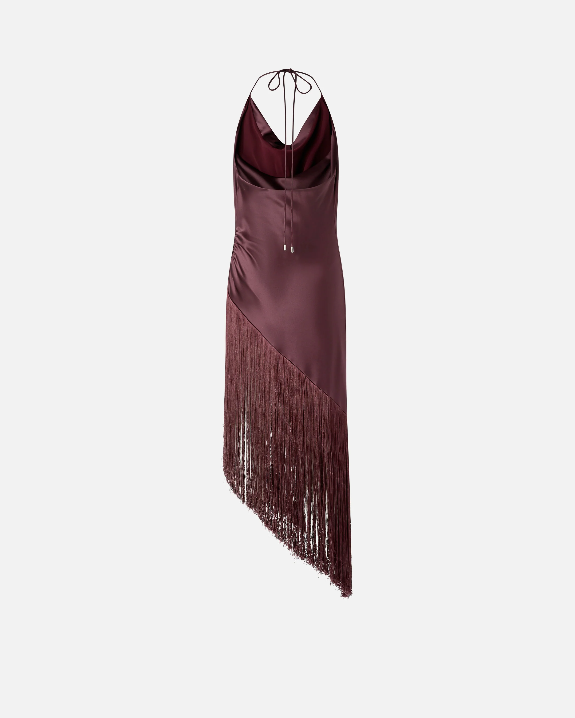 Top asimmetrico in satin con frange - Image 6