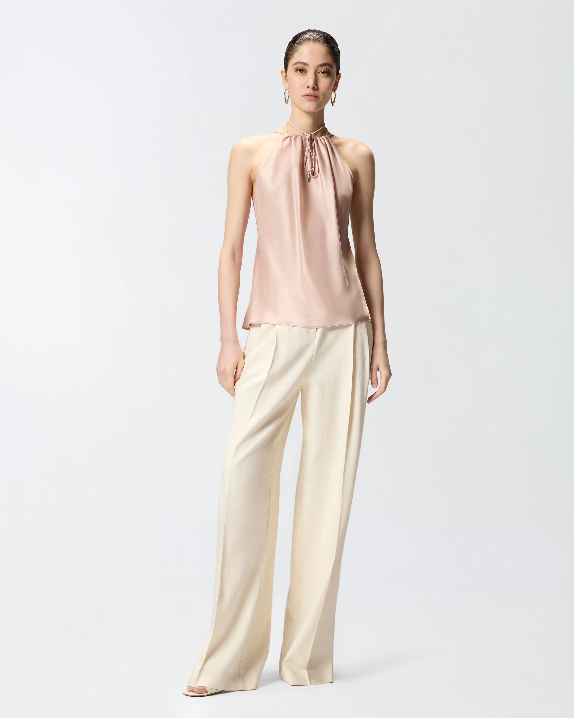 Top in satin con scollo all'americana - Image 2