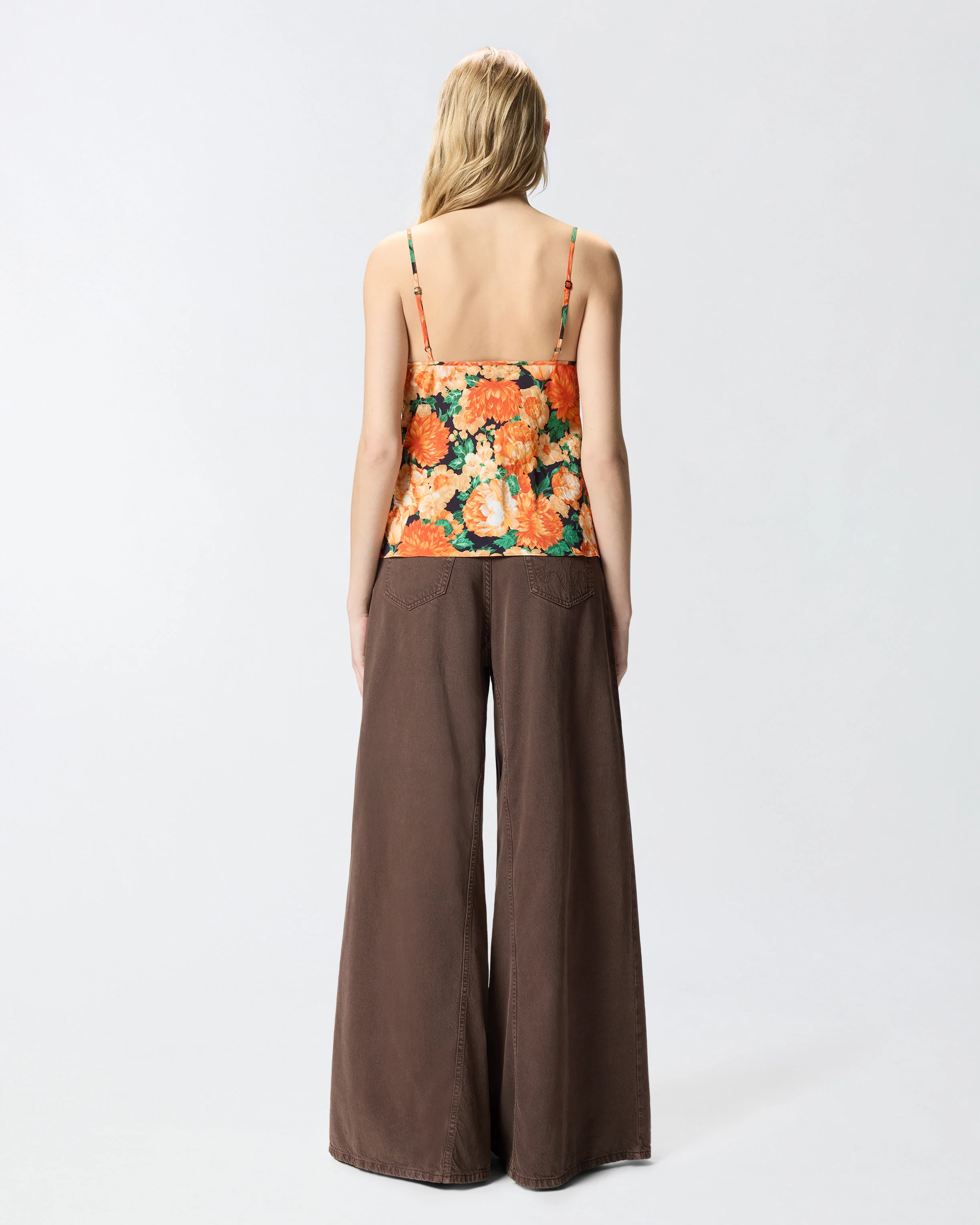 Top smanicato con frange e stampa floreale - Image 3