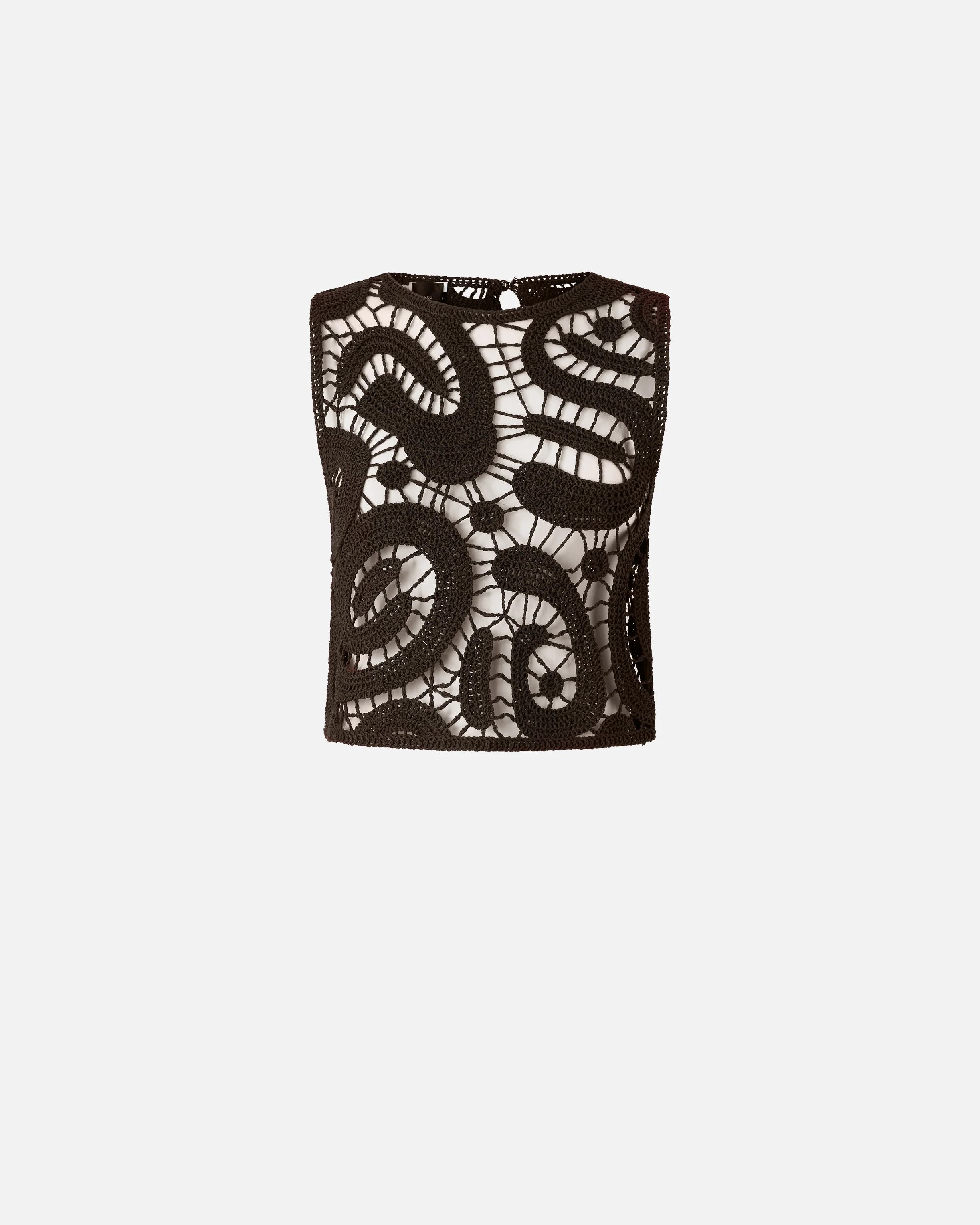 Top smanicato crochet geometrico - Image 5