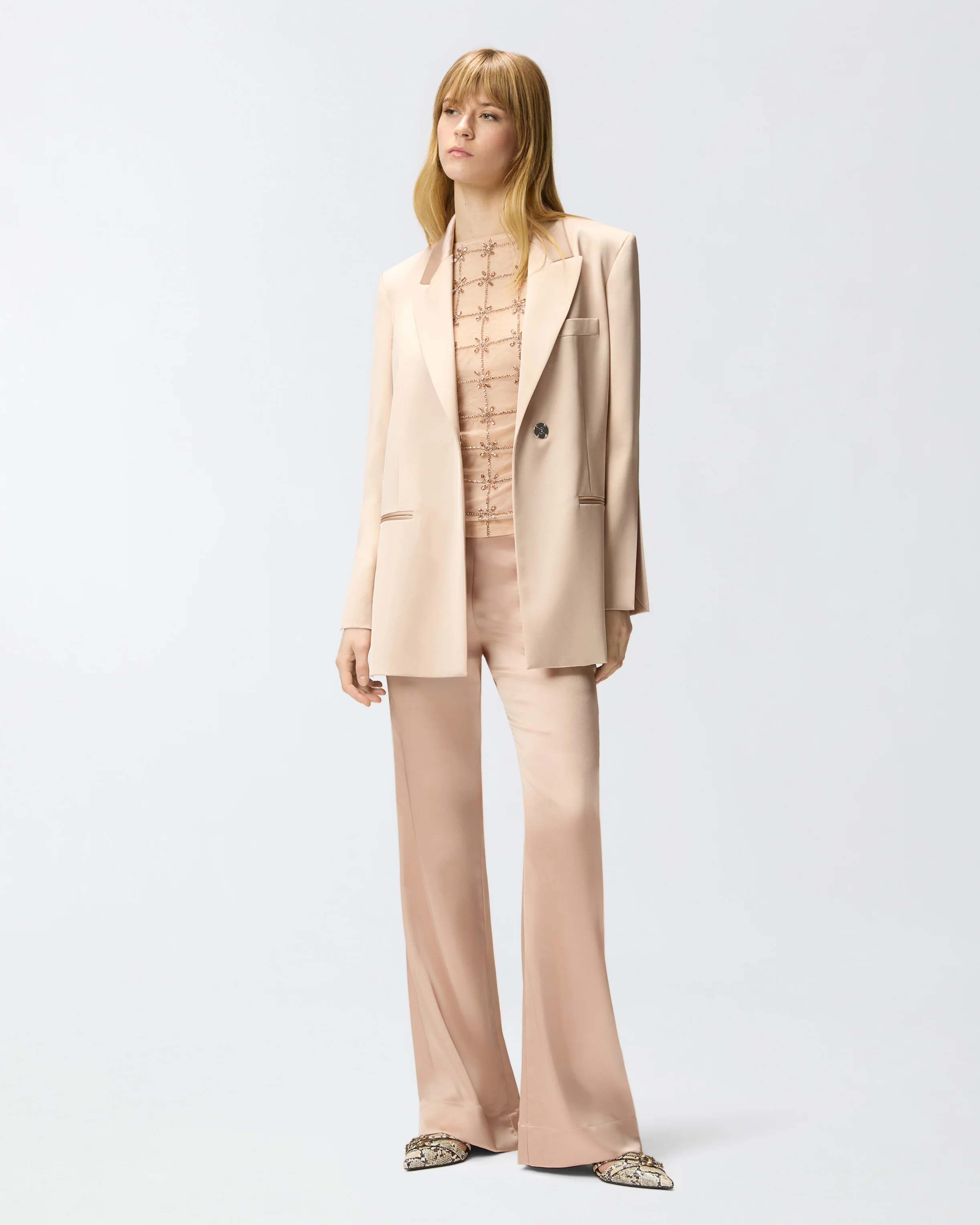 Top smanicato in tulle con cristalli - Image 2