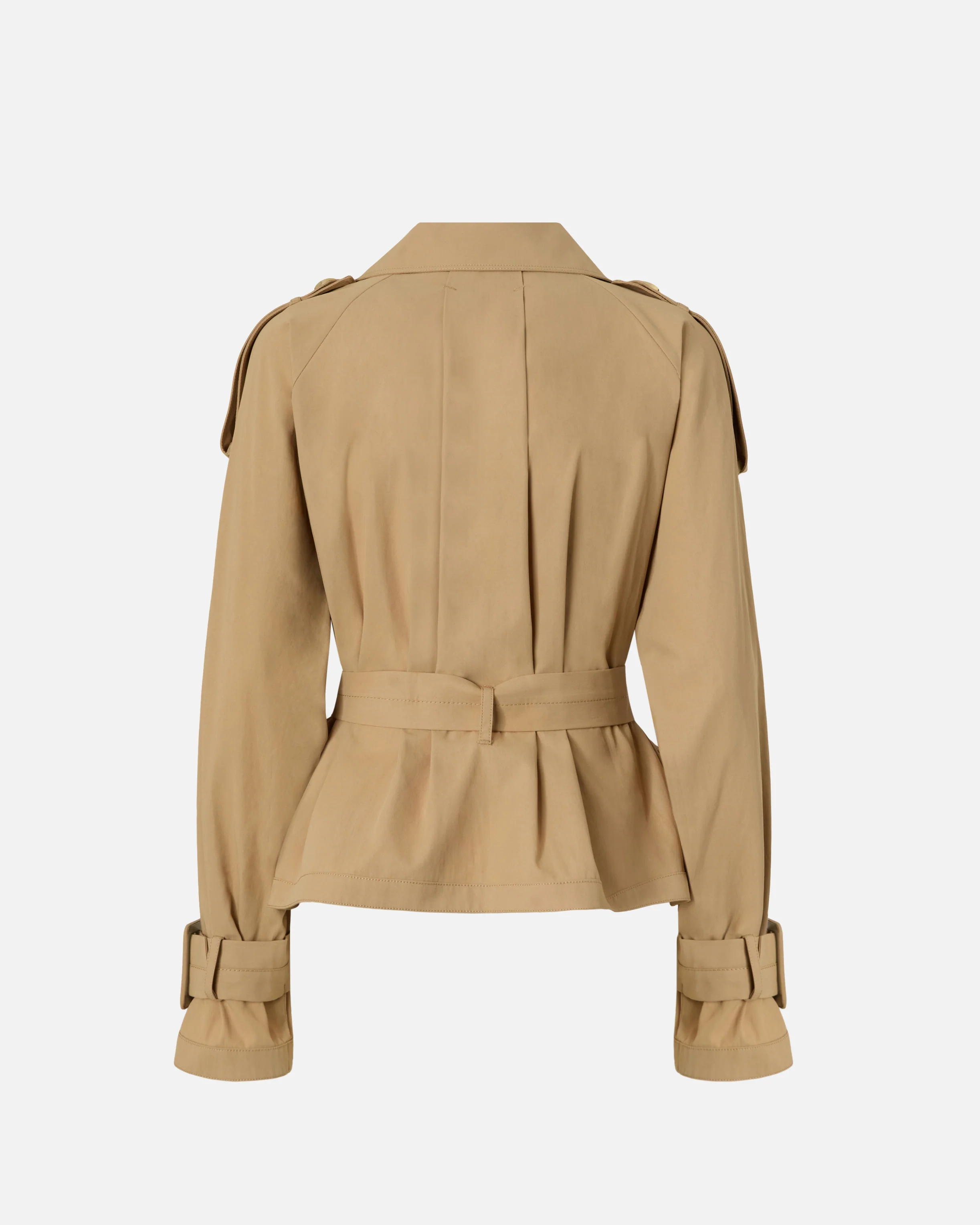 Trench corto in cotone con cintura - Image 6