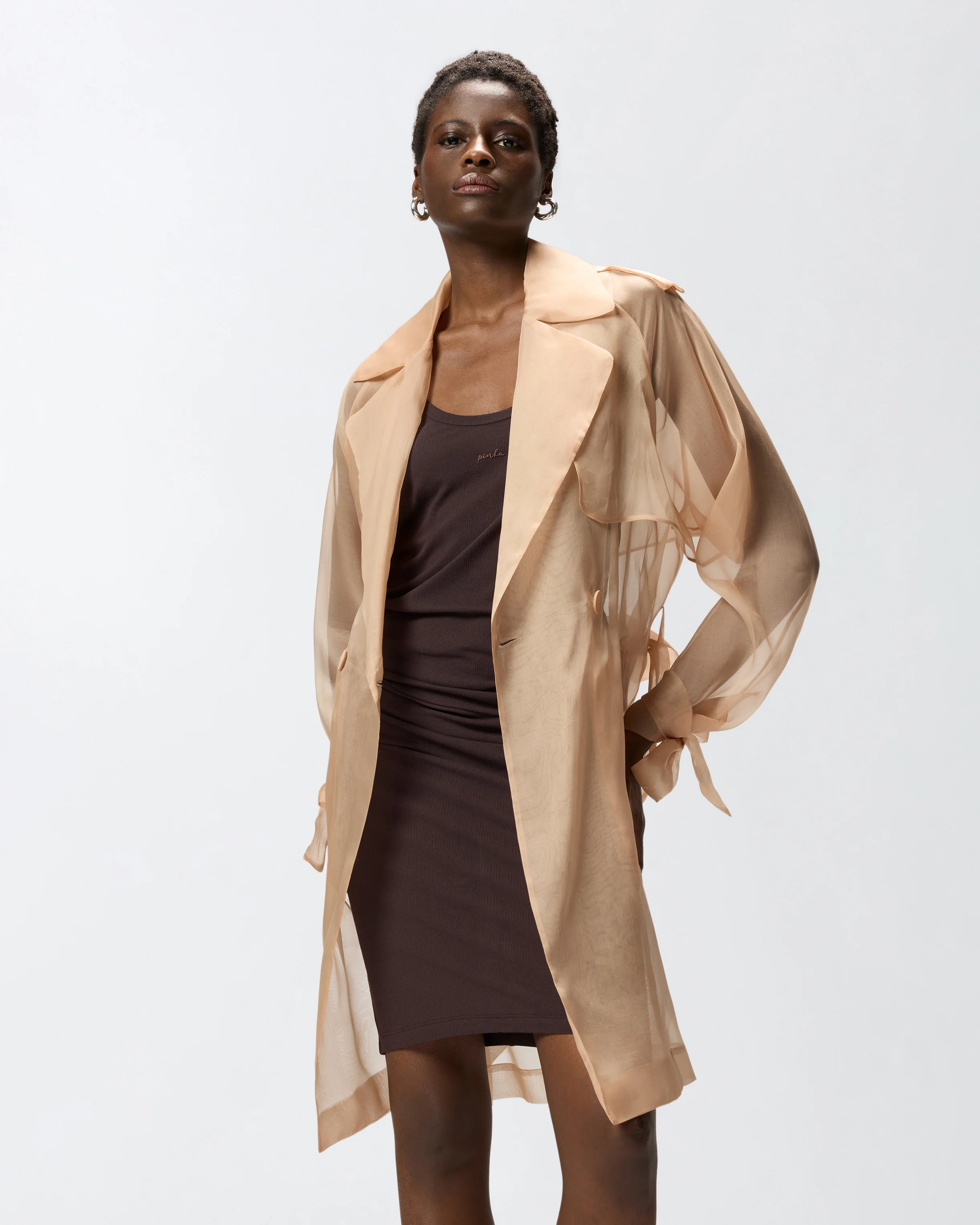 Trench in organza di seta