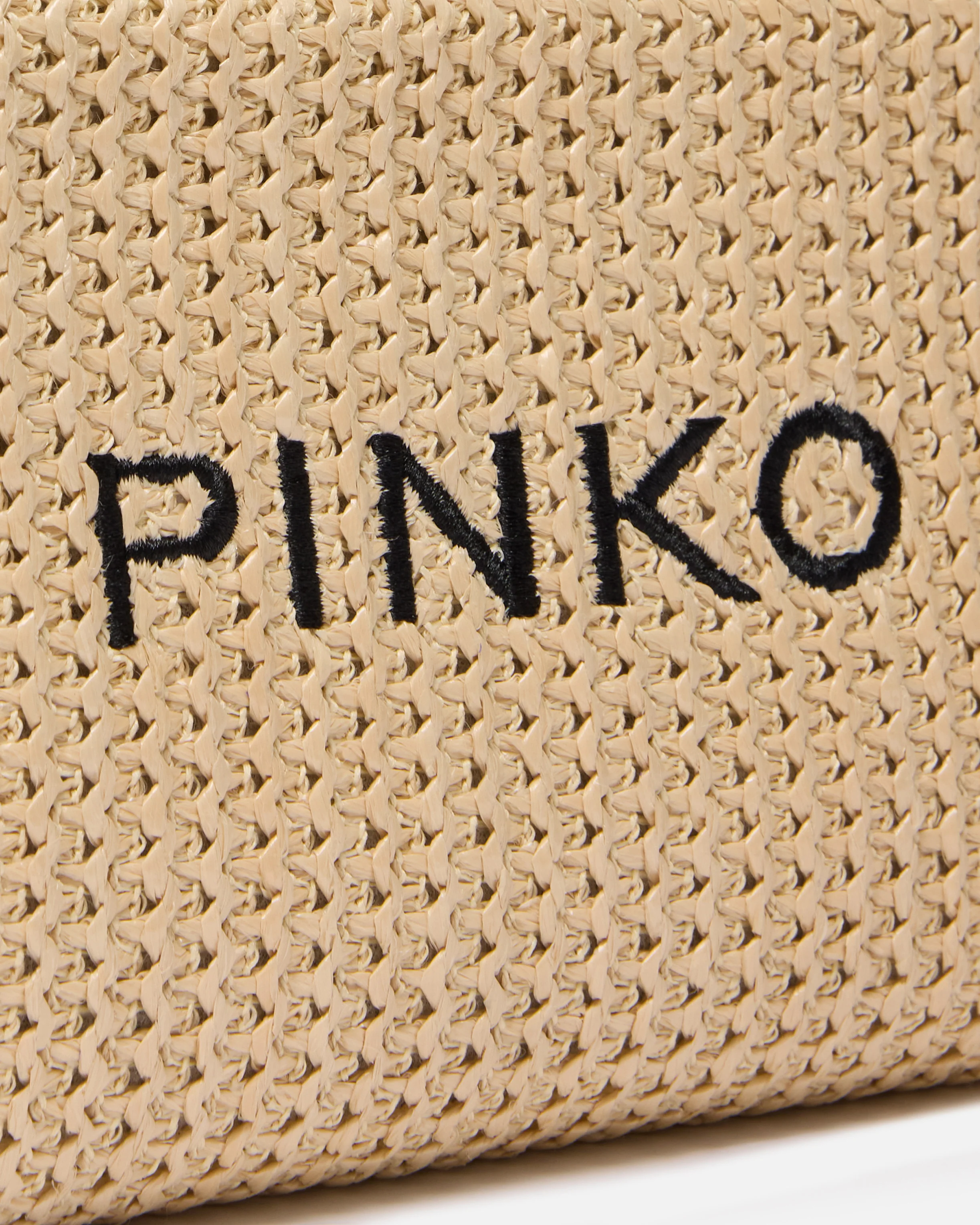 Trousse piccola in rafia con logo e manico - Image 3