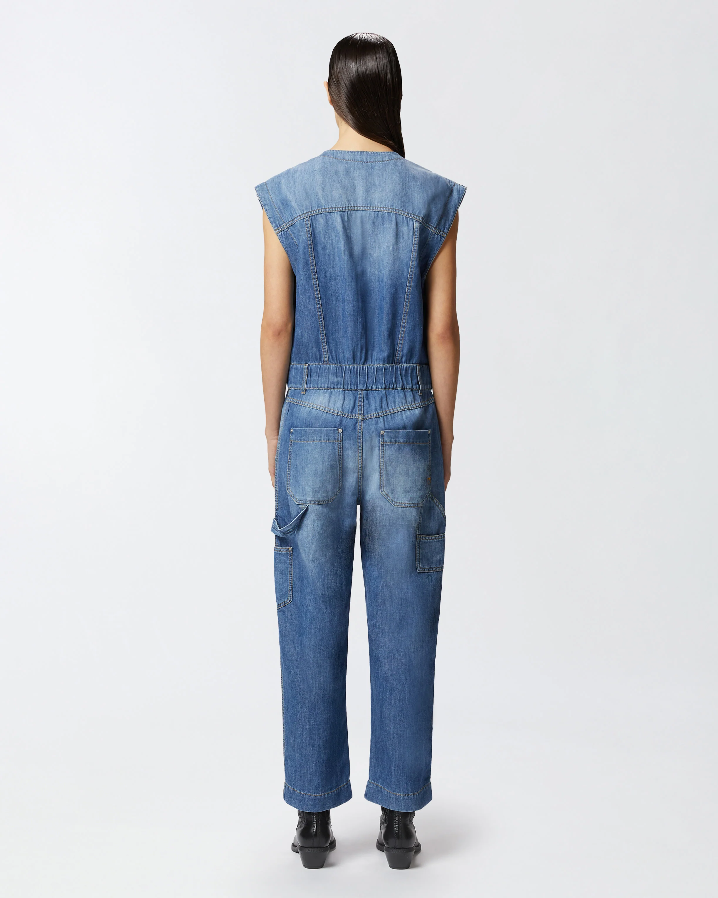 Tuta jeans senza maniche - Image 3