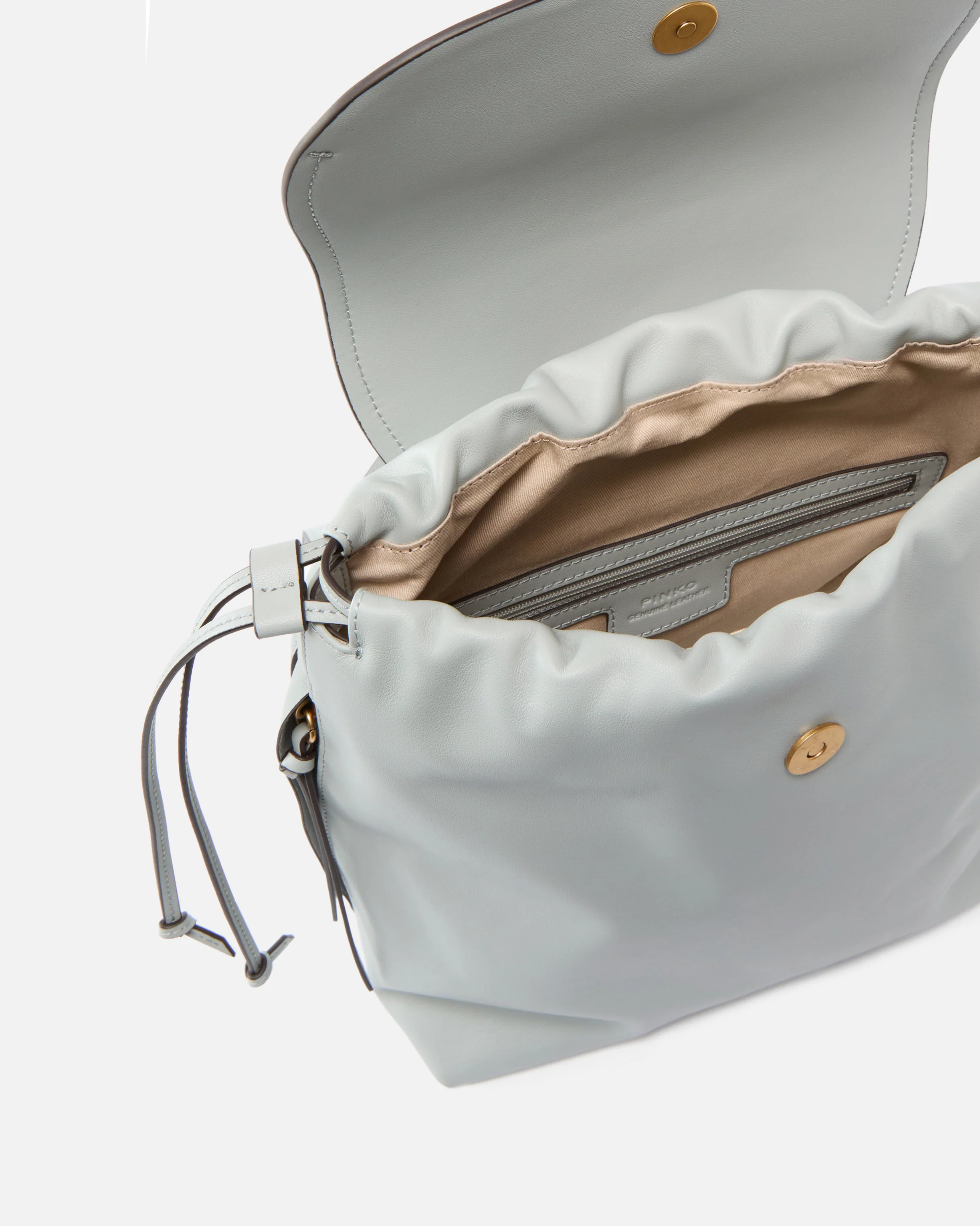 Zaino medio Saddle Backpack in pelle con anelli logati - Image 4